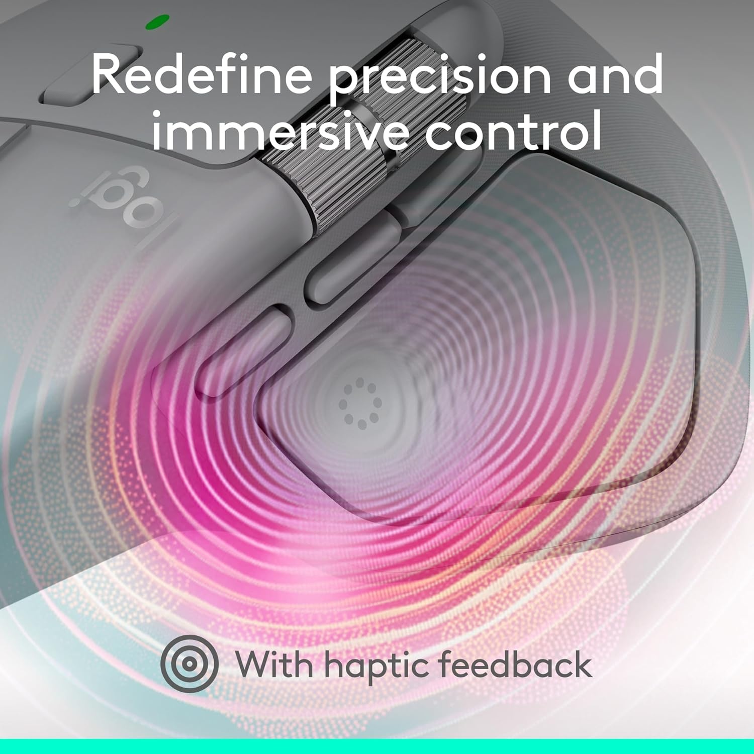 image:imageLogitech MX Master 4 Ergonomic Wireless Mouse with Advanced Performance Haptic Feedback UltraFast Scrolling USBC Charging Bluetooth Windows MacOS Pale GrayPale Gray