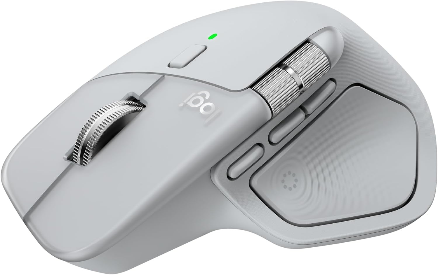 image:imageLogitech MX Master 4 Ergonomic Wireless Mouse with Advanced Performance Haptic Feedback UltraFast Scrolling USBC Charging Bluetooth Windows MacOS Pale GrayPale Gray