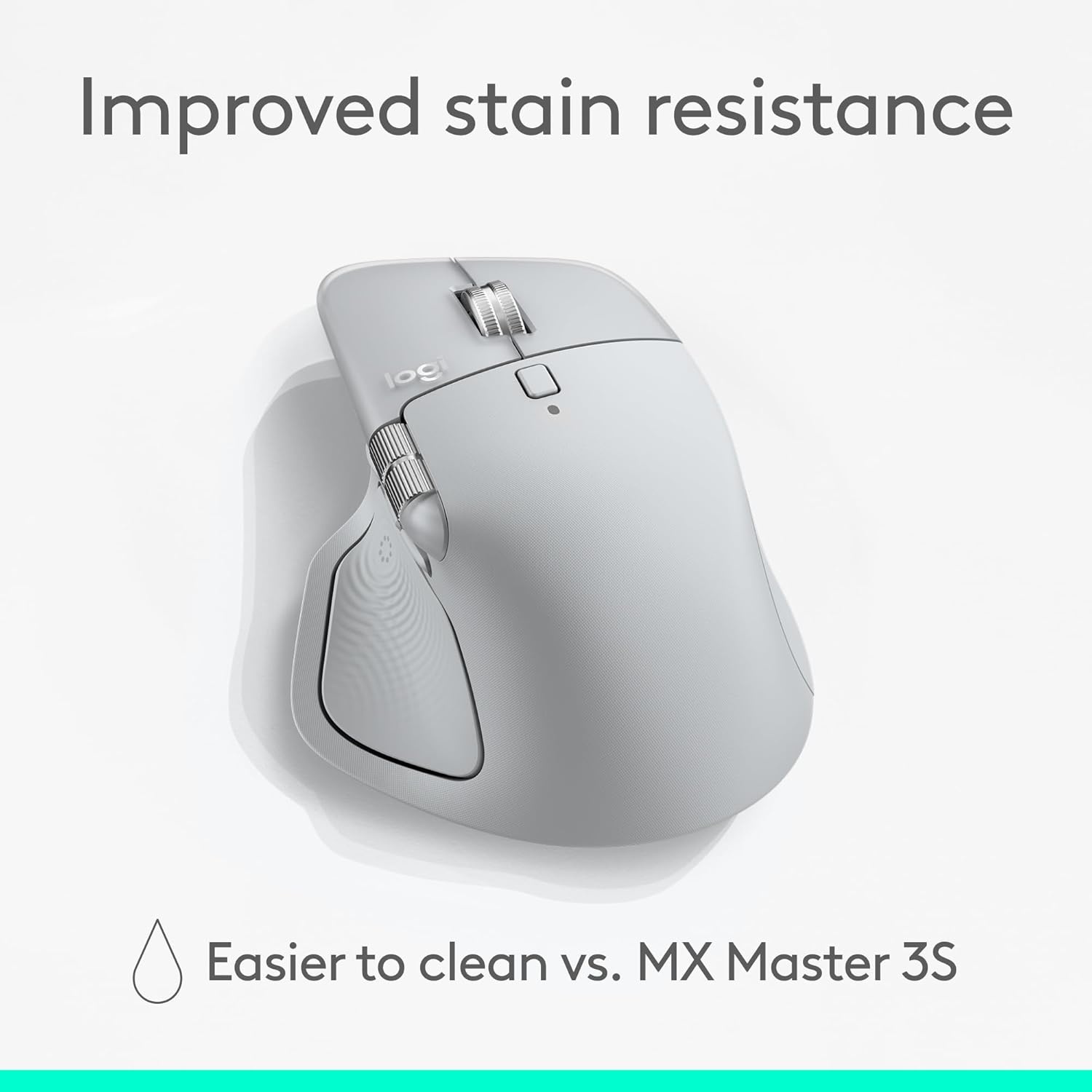 image:imageLogitech MX Master 4 Ergonomic Wireless Mouse with Advanced Performance Haptic Feedback UltraFast Scrolling USBC Charging Bluetooth Windows MacOS Pale GrayPale Gray
