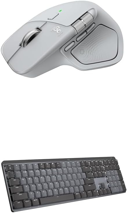 image:imageLogitech MX Master 4 Ergonomic Wireless Mouse with Advanced Performance Haptic Feedback UltraFast Scrolling USBC Charging Bluetooth Windows MacOS Pale GrayPale Gray