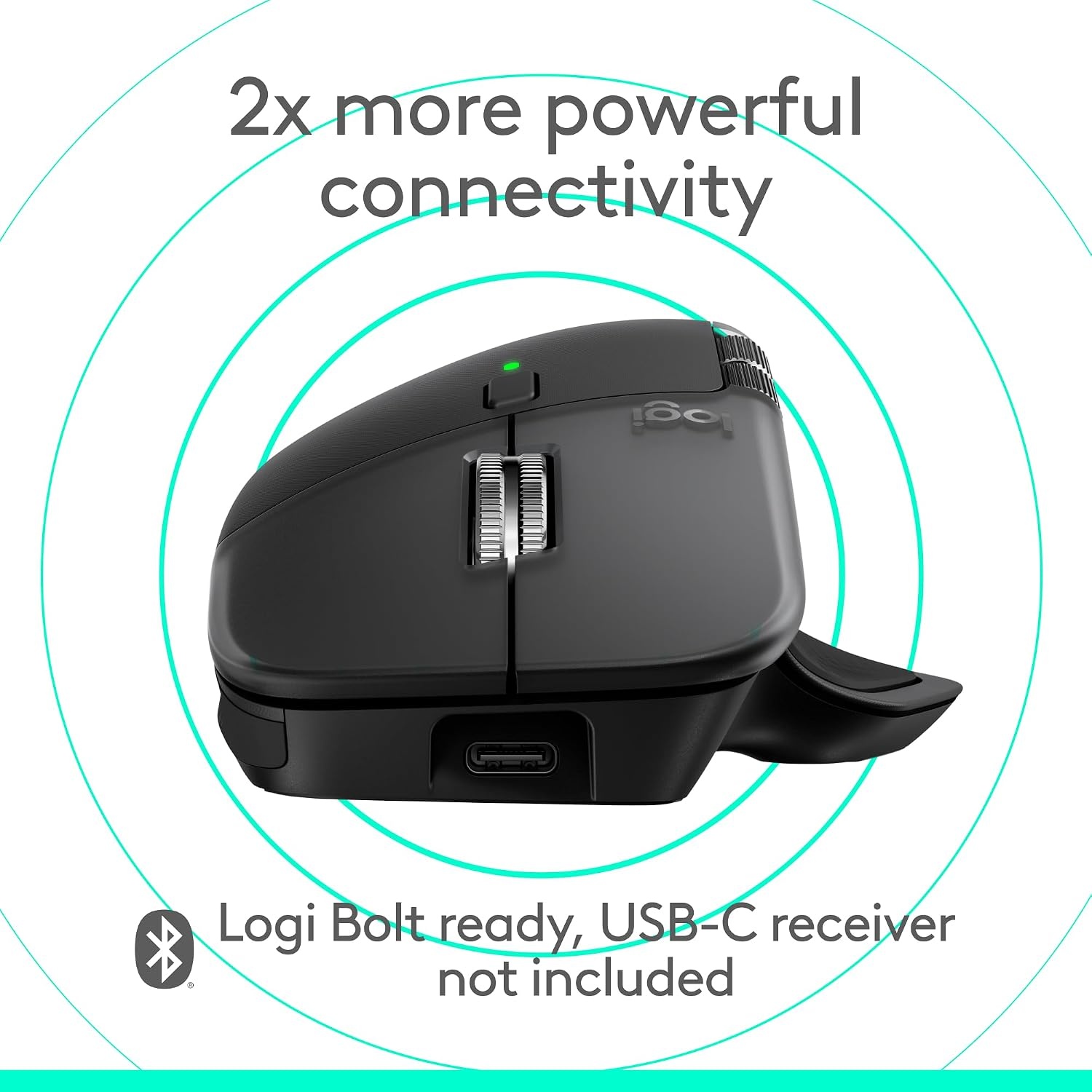 image:imageLogitech MX Master 4 for Mac Ergonomic Bluetooth Mouse with Advanced Performance Haptic Feedback UltraFast Scrolling USBC Charging MacOS iPadOS Windows White SilverSpace Black