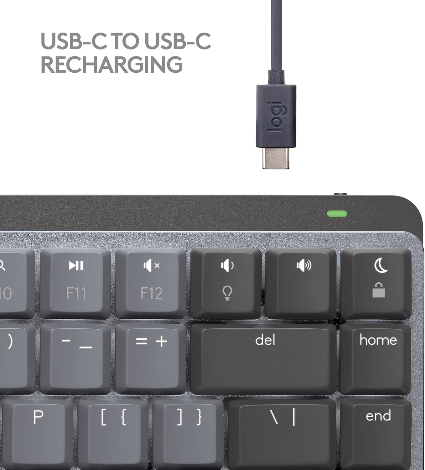 image:imageLogitech MX Mechanical Mini for Mac Wireless Illuminated Keyboard LowProfile Performance Switches Tactile Quiet Keys Backlit Bluetooth USBC Apple iPad Space GreySpace Grey