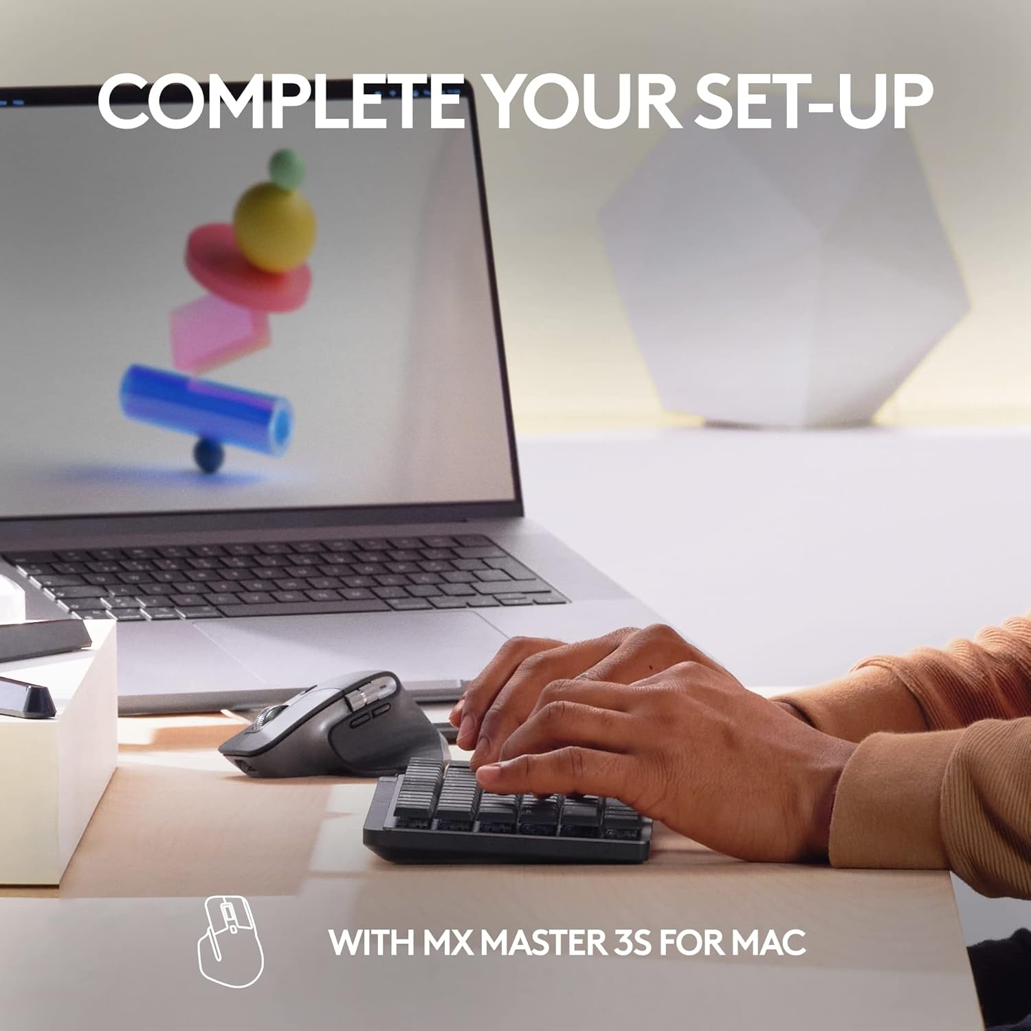 image:imageLogitech MX Mechanical Mini for Mac Wireless Illuminated Keyboard LowProfile Performance Switches Tactile Quiet Keys Backlit Bluetooth USBC Apple iPad Space GreySpace Grey