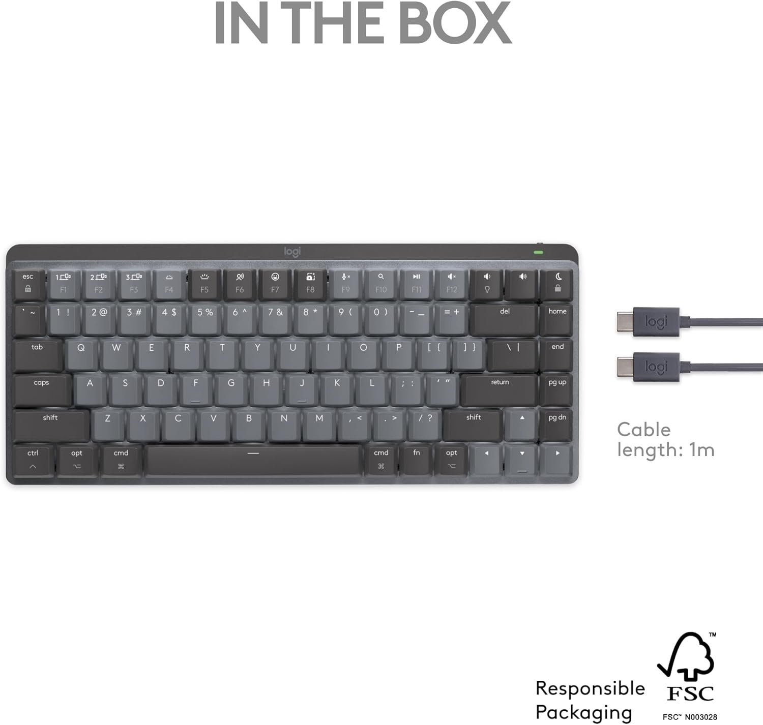 image:imageLogitech MX Mechanical Mini for Mac Wireless Illuminated Keyboard LowProfile Performance Switches Tactile Quiet Keys Backlit Bluetooth USBC Apple iPad Space GreySpace Grey