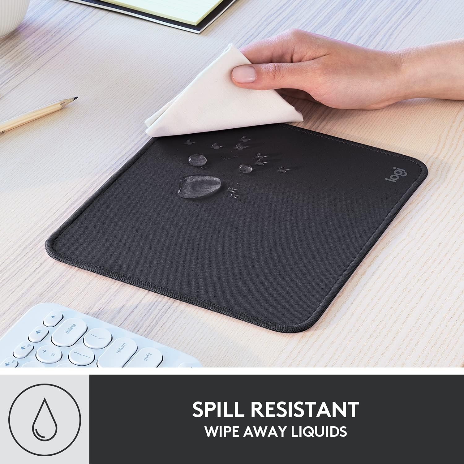 image:imageLogitech Mouse Pad Studio Series Computer Mouse Mat with AntiSlip Rubber Base Easy Gliding SpillResistant Surface Durable Materials Portable in a Fresh Modern Design GraphiteGraphite