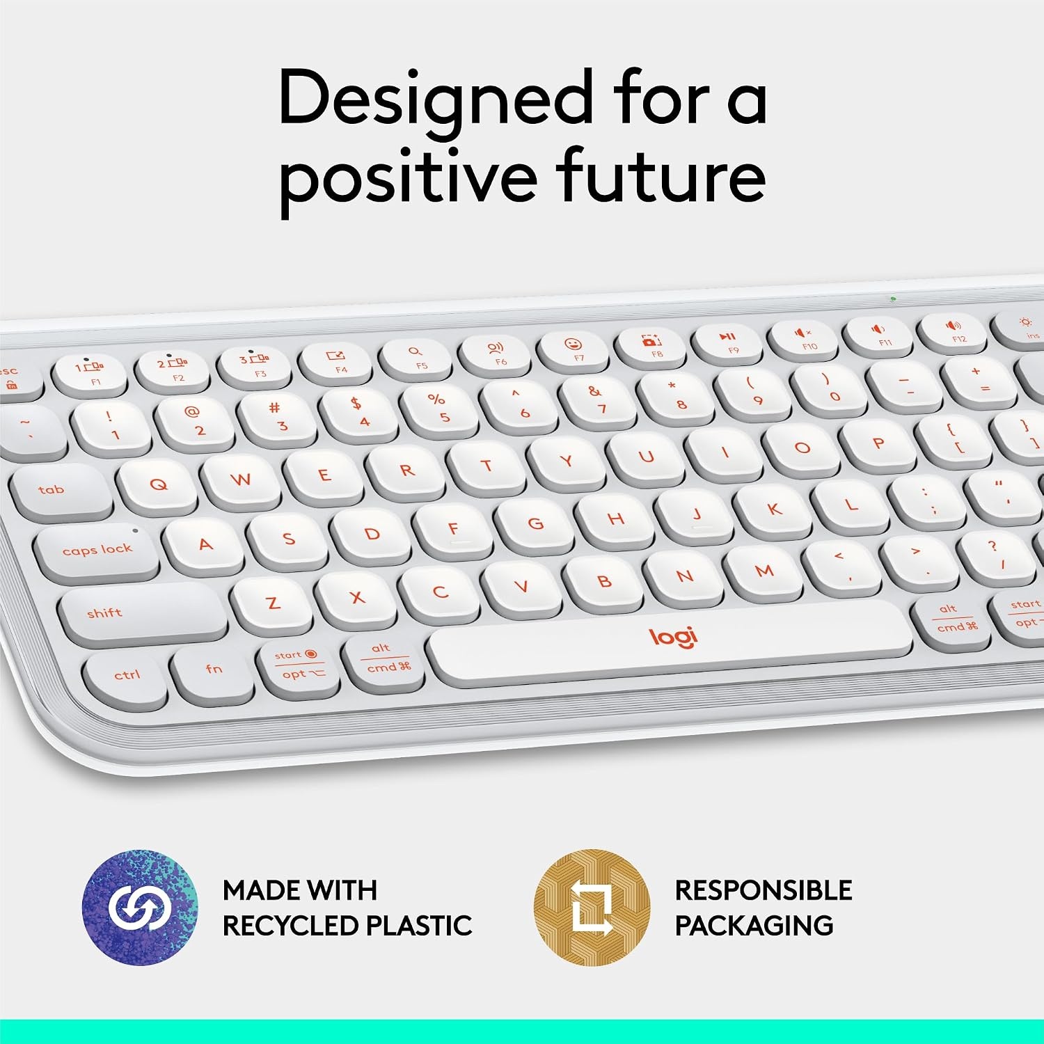 image:imageLogitech POP ICON Combo Wireless Bluetooth Keyboard and Mouse Comfortable Typing programmable Keys and Buttons Quiet clicks EasySwitch up to 3 Devices LilacWhite Orange