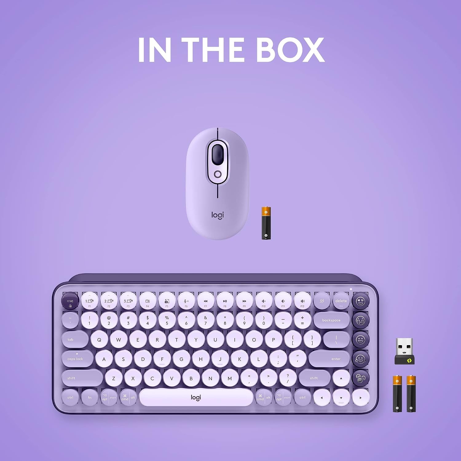 image:imageLogitech POP Keys Mechanical Wireless Keyboard with Customizable Emoji Keys Durable Compact Design Bluetooth or USB Connectivity MultiDevice OS Compatible Heartbreaker RoseCosmos