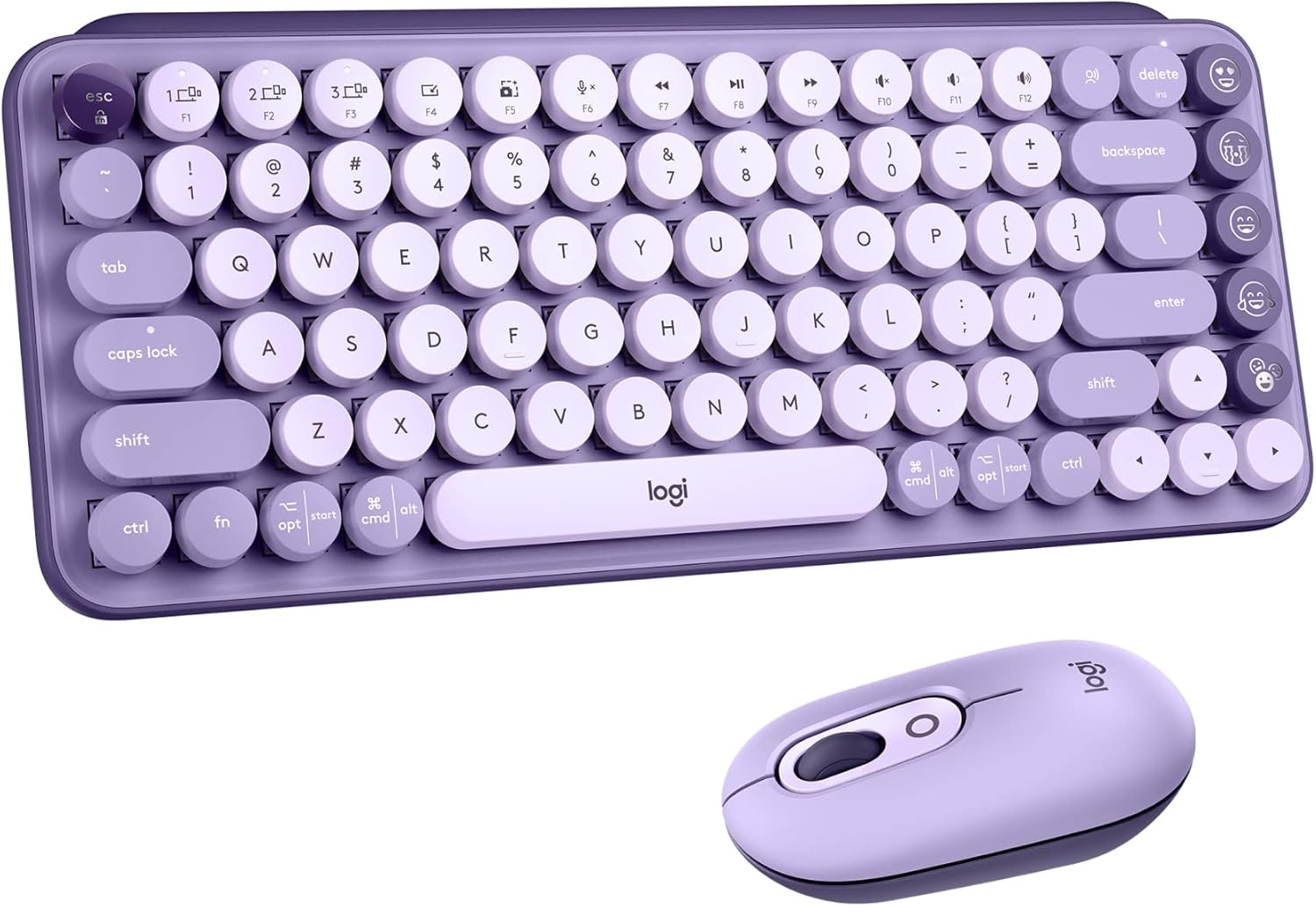 image:imageLogitech POP Keys Mechanical Wireless Keyboard with Customizable Emoji Keys Durable Compact Design Bluetooth or USB Connectivity MultiDevice OS Compatible Heartbreaker RoseCosmos