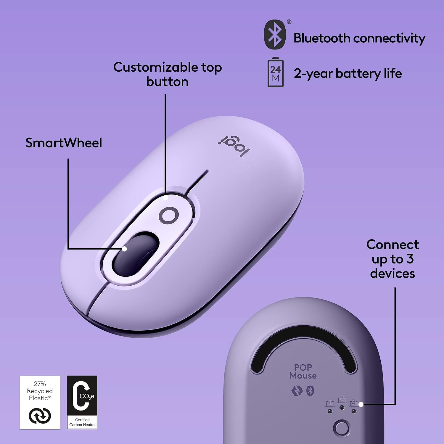 image:imageLogitech POP Keys Mechanical Wireless Keyboard with Customizable Emoji Keys Durable Compact Design Bluetooth or USB Connectivity MultiDevice OS Compatible Heartbreaker RoseCosmos