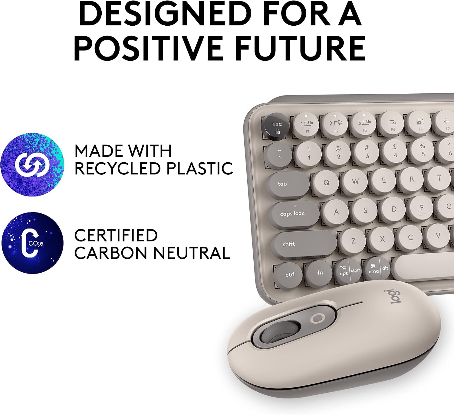 image:imageLogitech POP Keys Mechanical Wireless Keyboard with Customizable Emoji Keys Durable Compact Design Bluetooth or USB Connectivity MultiDevice OS Compatible Heartbreaker RoseMist
