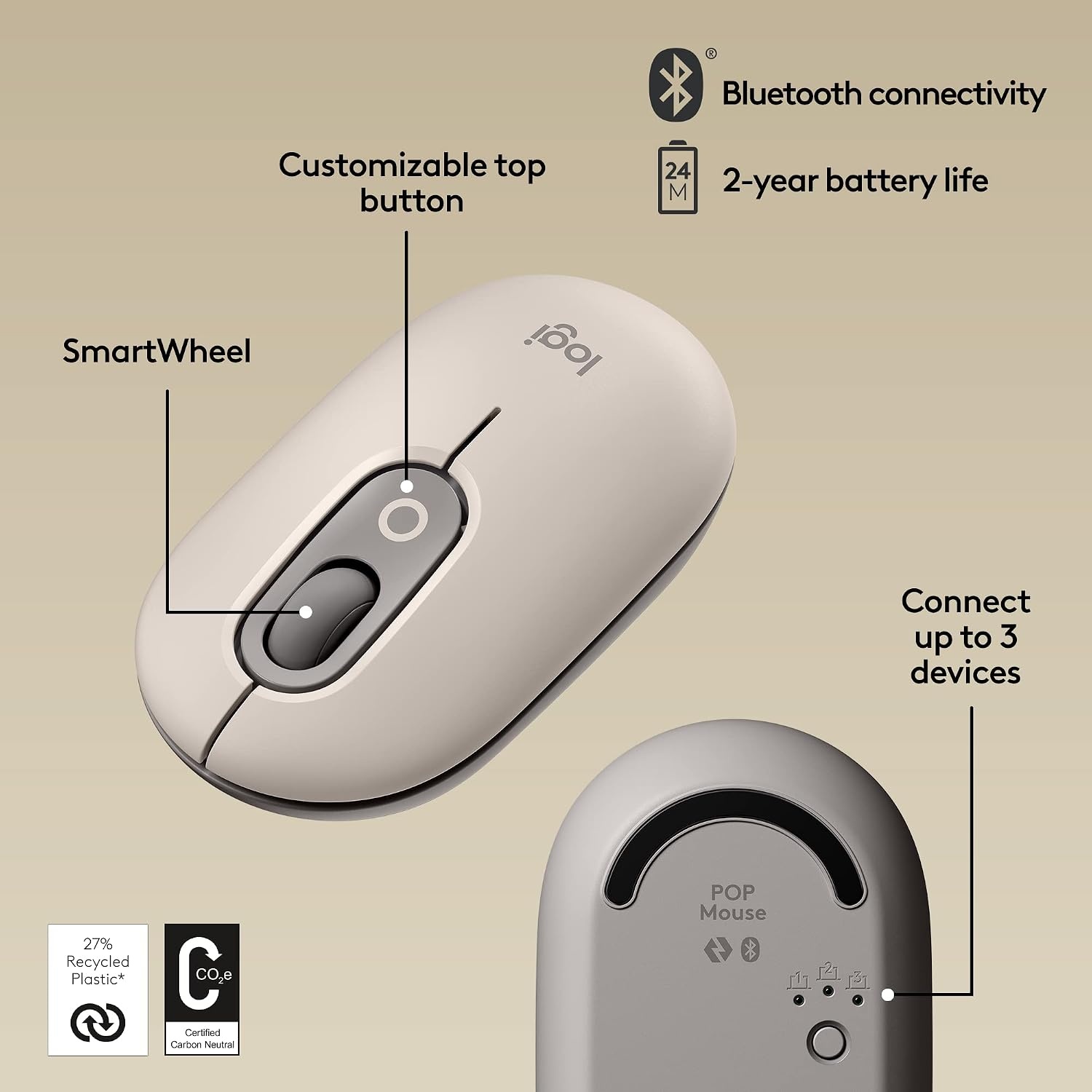 image:imageLogitech POP Keys Mechanical Wireless Keyboard with Customizable Emoji Keys Durable Compact Design Bluetooth or USB Connectivity MultiDevice OS Compatible Heartbreaker RoseMist