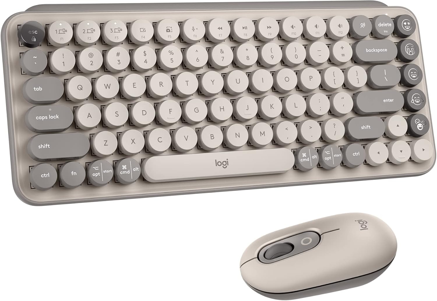 image:imageLogitech POP Keys Mechanical Wireless Keyboard with Customizable Emoji Keys Durable Compact Design Bluetooth or USB Connectivity MultiDevice OS Compatible Heartbreaker RoseMist