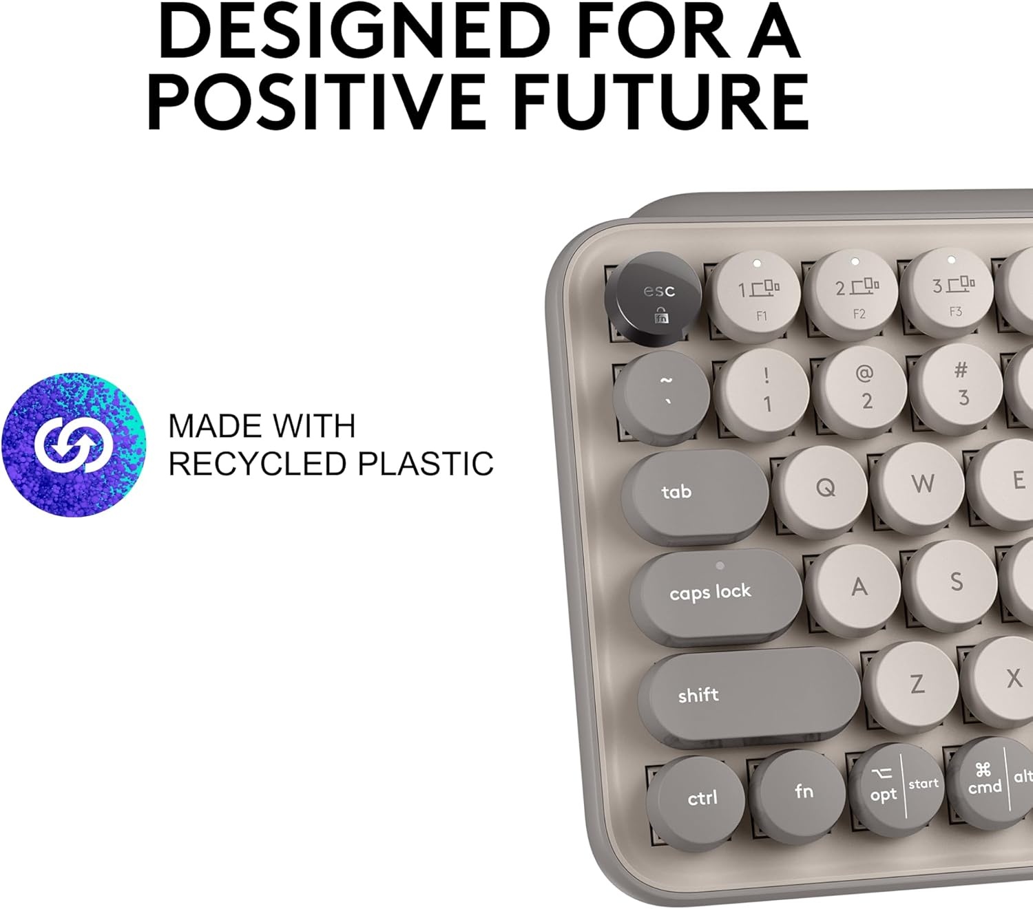 image:imageLogitech POP Keys Mechanical Wireless Keyboard with Customizable Emoji Keys Durable Compact Design Bluetooth or USB Connectivity MultiDevice OS Compatible Heartbreaker RoseMist