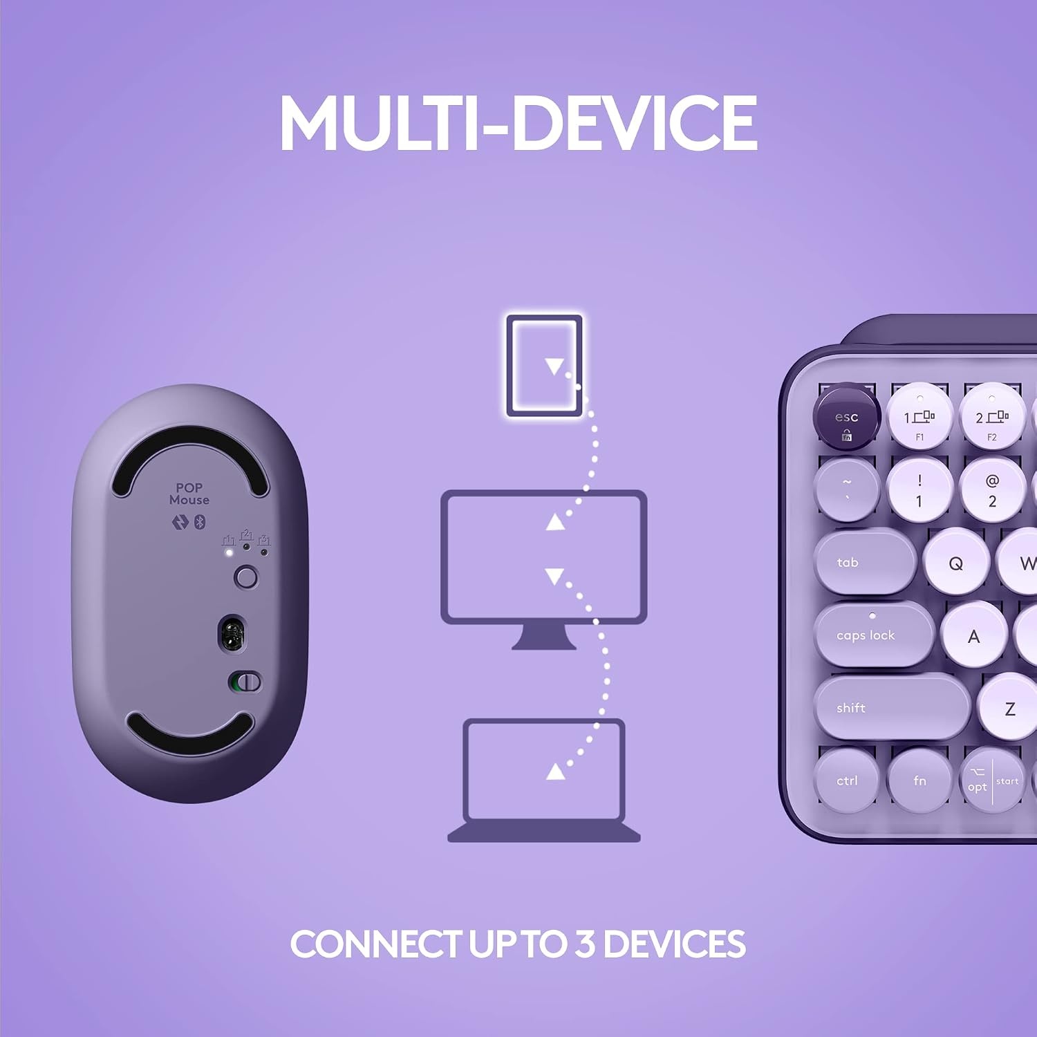 image:imageLogitech POP Keys Mechanical Wireless Keyboard with Customizable Emoji Keys Durable Compact Design Bluetooth or USB Connectivity MultiDevice OS Compatible Heartbreaker RoseCosmos