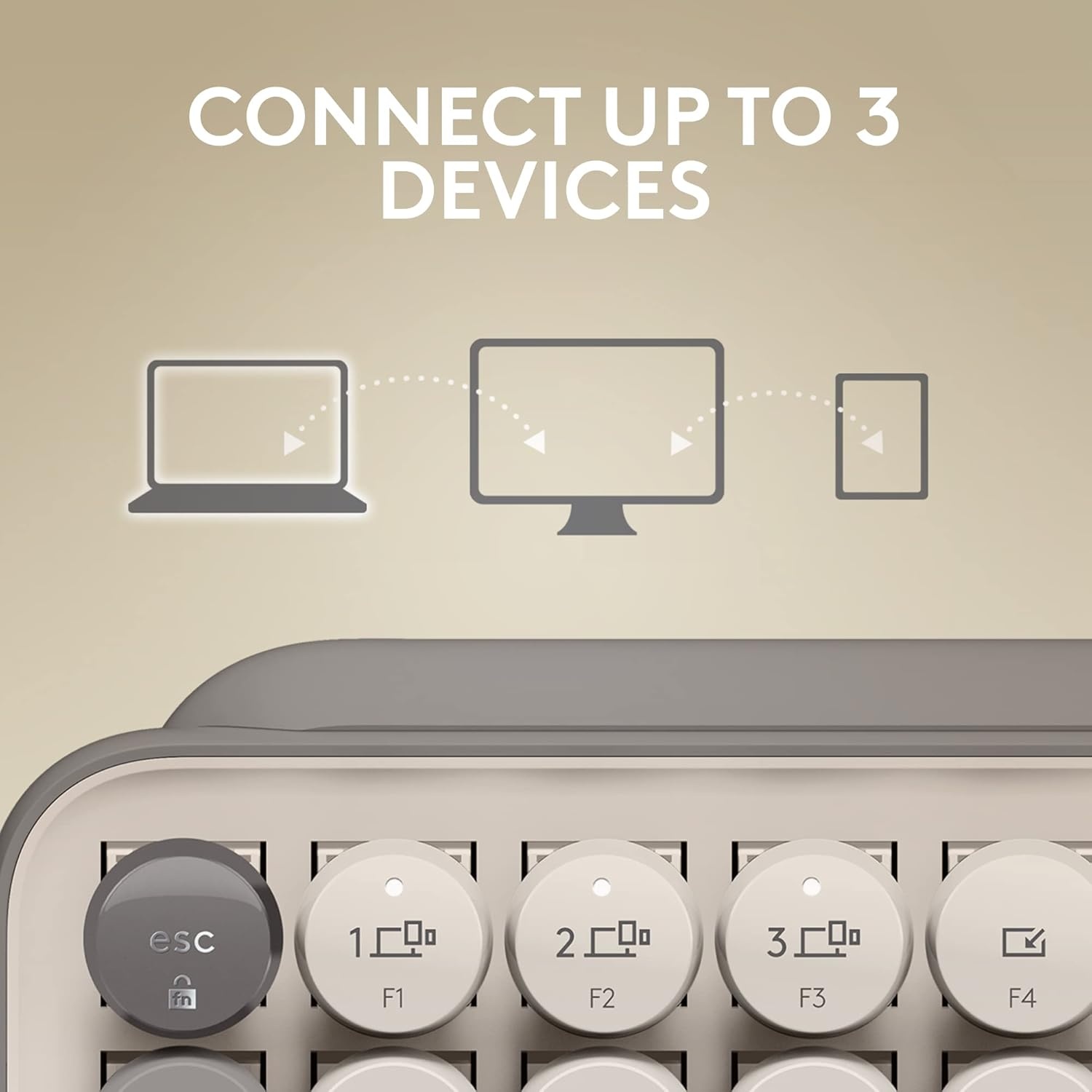 image:imageLogitech POP Keys Mechanical Wireless Keyboard with Customizable Emoji Keys Durable Compact Design Bluetooth or USB Connectivity MultiDevice OS Compatible Heartbreaker RoseMist