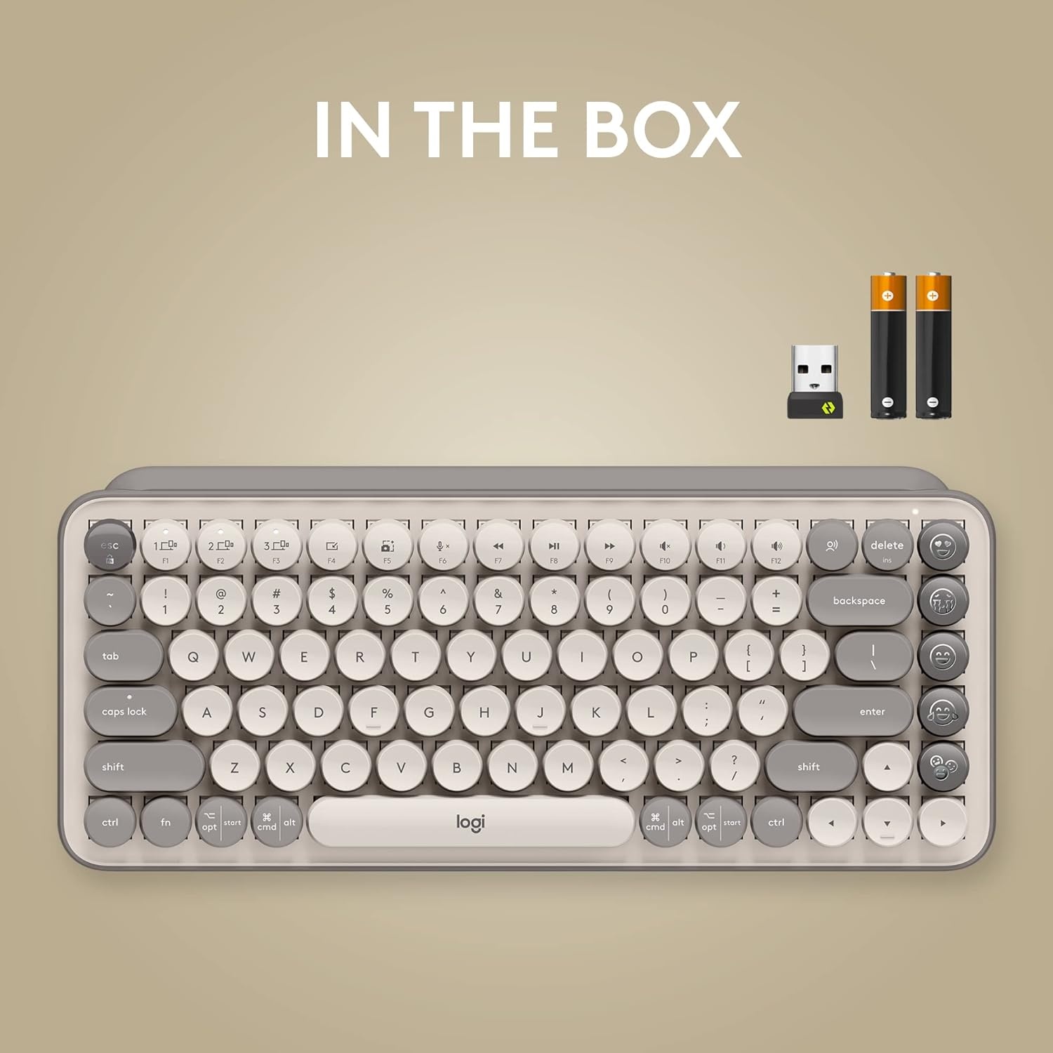image:imageLogitech POP Keys Mechanical Wireless Keyboard with Customizable Emoji Keys Durable Compact Design Bluetooth or USB Connectivity MultiDevice OS Compatible Heartbreaker RoseMist