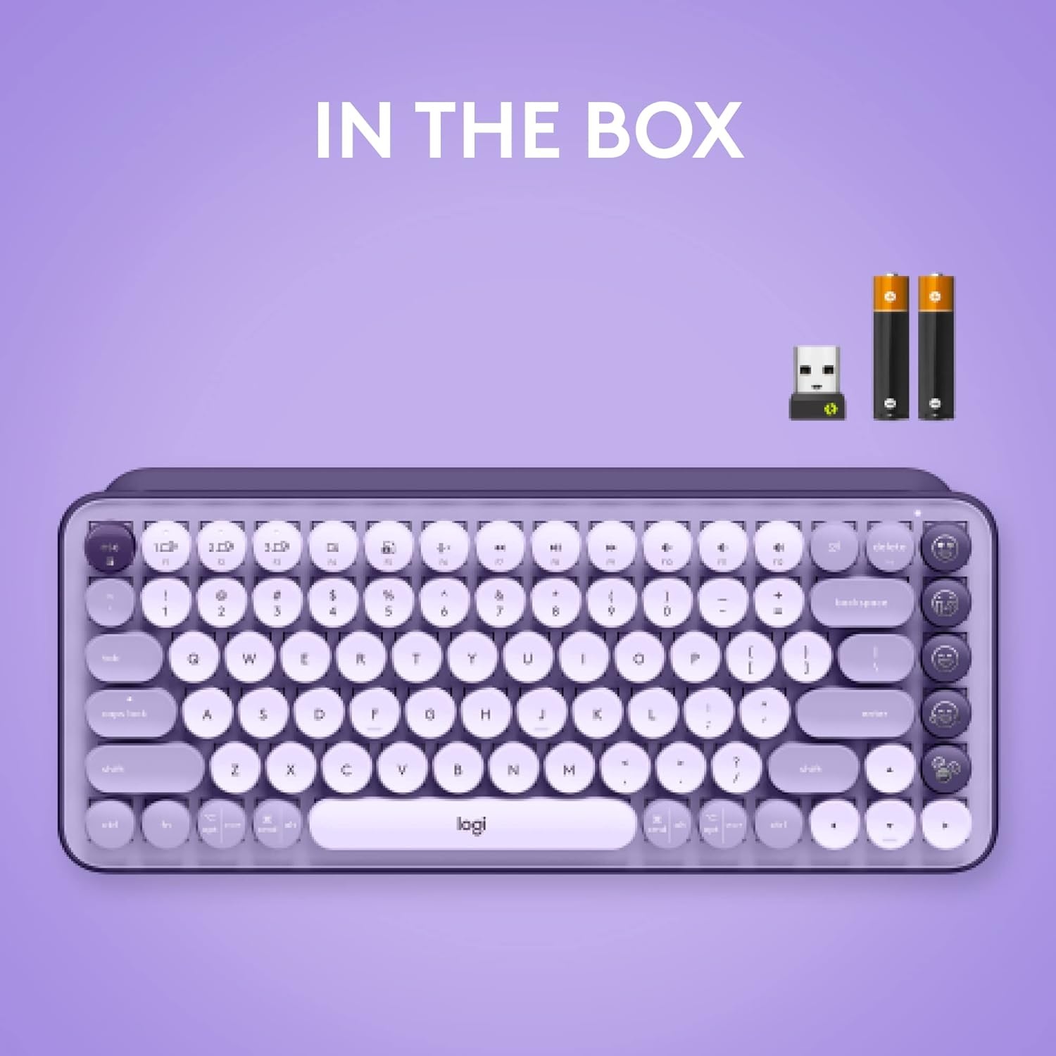 image:imageLogitech POP Keys Mechanical Wireless Keyboard with Customizable Emoji Keys Durable Compact Design Bluetooth or USB Connectivity MultiDevice OS Compatible Heartbreaker RoseCosmos