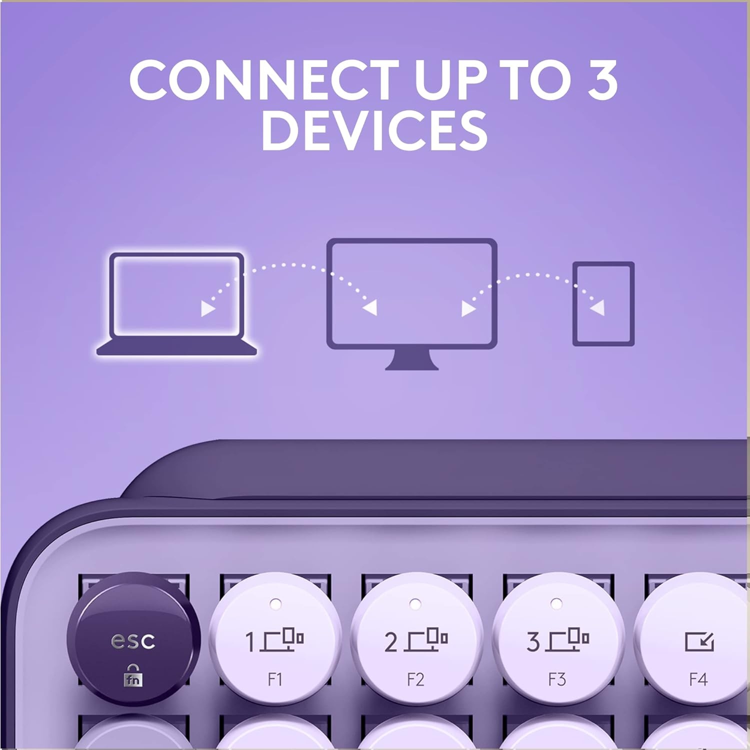 image:imageLogitech POP Keys Mechanical Wireless Keyboard with Customizable Emoji Keys Durable Compact Design Bluetooth or USB Connectivity MultiDevice OS Compatible Heartbreaker RoseCosmos
