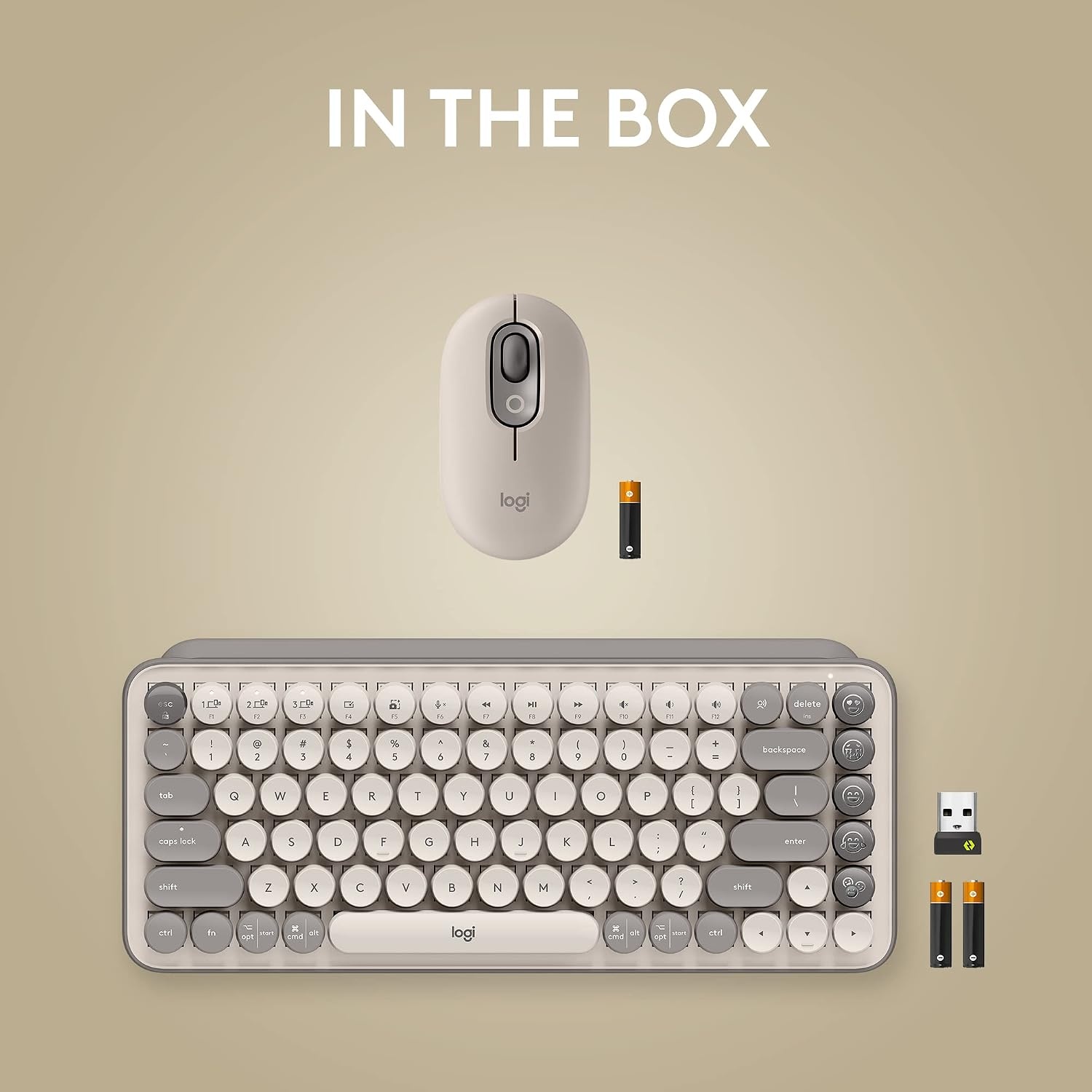 image:imageLogitech POP Keys Mechanical Wireless Keyboard with Customizable Emoji Keys Durable Compact Design Bluetooth or USB Connectivity MultiDevice OS Compatible Heartbreaker RoseMist