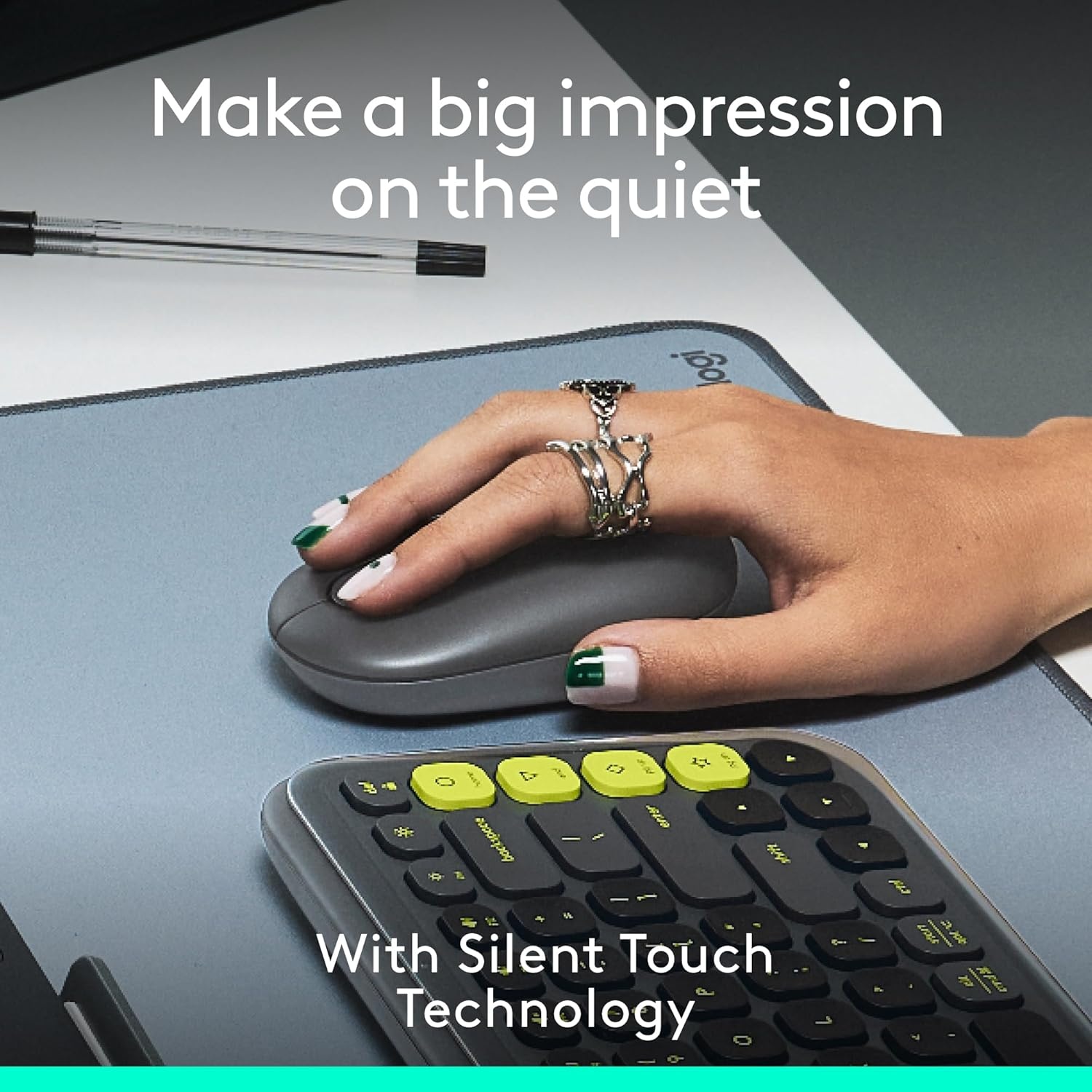 image:imageLogitech POP Mouse Compact and Portable Wireless Bluetooth Mouse with Programmable Buttons and Quiet Clicks EasySwitch Between up to 3 Devices Laptop Tablet PC OffWhiteGraphite