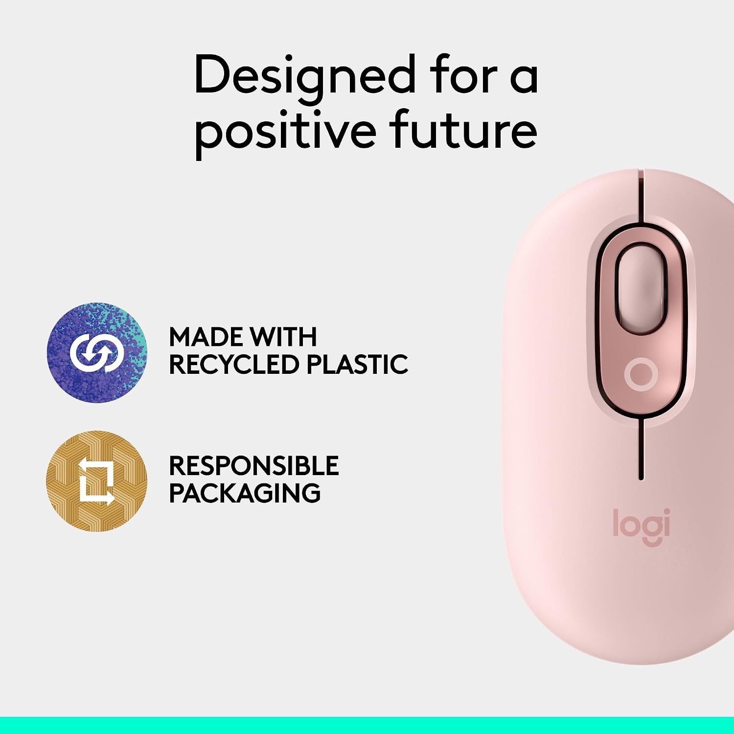 image:imageLogitech POP Mouse Compact and Portable Wireless Bluetooth Mouse with Programmable Buttons and Quiet Clicks EasySwitch Between up to 3 Devices Laptop Tablet PC OffWhiteRose