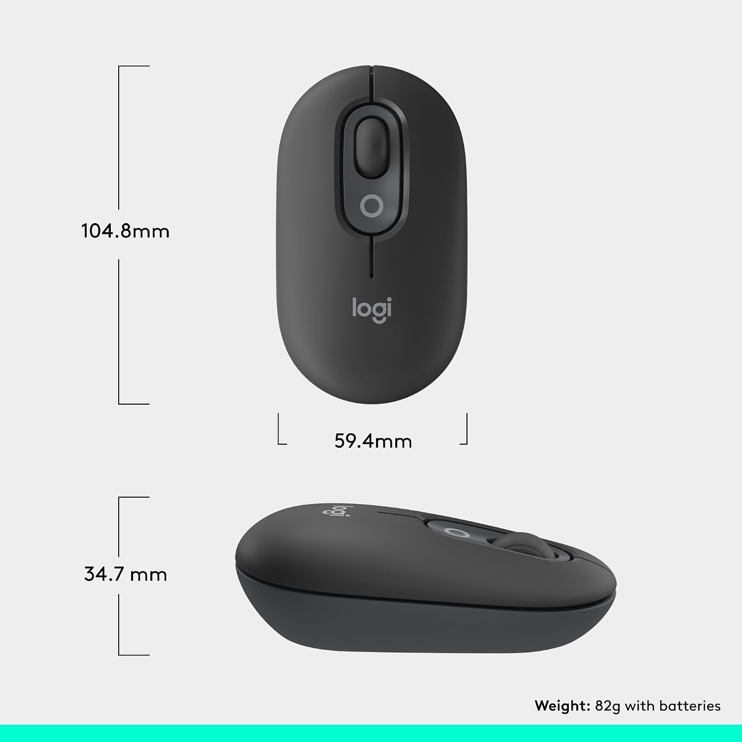 image:imageLogitech POP Mouse Compact and Portable Wireless Bluetooth Mouse with Programmable Buttons and Quiet Clicks EasySwitch Between up to 3 Devices Laptop Tablet PC OffWhiteGraphite