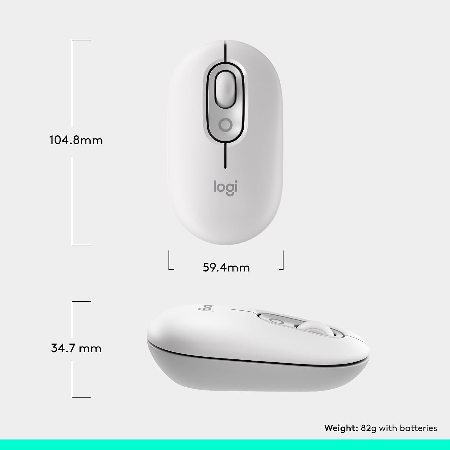 image:imageLogitech POP Mouse Compact and Portable Wireless Bluetooth Mouse with Programmable Buttons and Quiet Clicks EasySwitch Between up to 3 Devices Laptop Tablet PC OffWhiteOff White