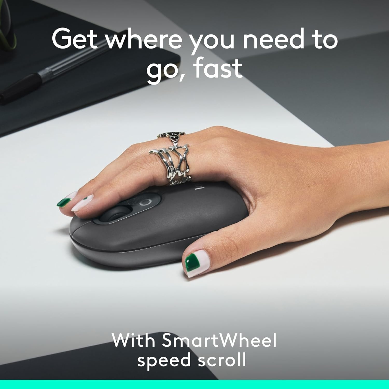 image:imageLogitech POP Mouse Compact and Portable Wireless Bluetooth Mouse with Programmable Buttons and Quiet Clicks EasySwitch Between up to 3 Devices Laptop Tablet PC OffWhiteGraphite