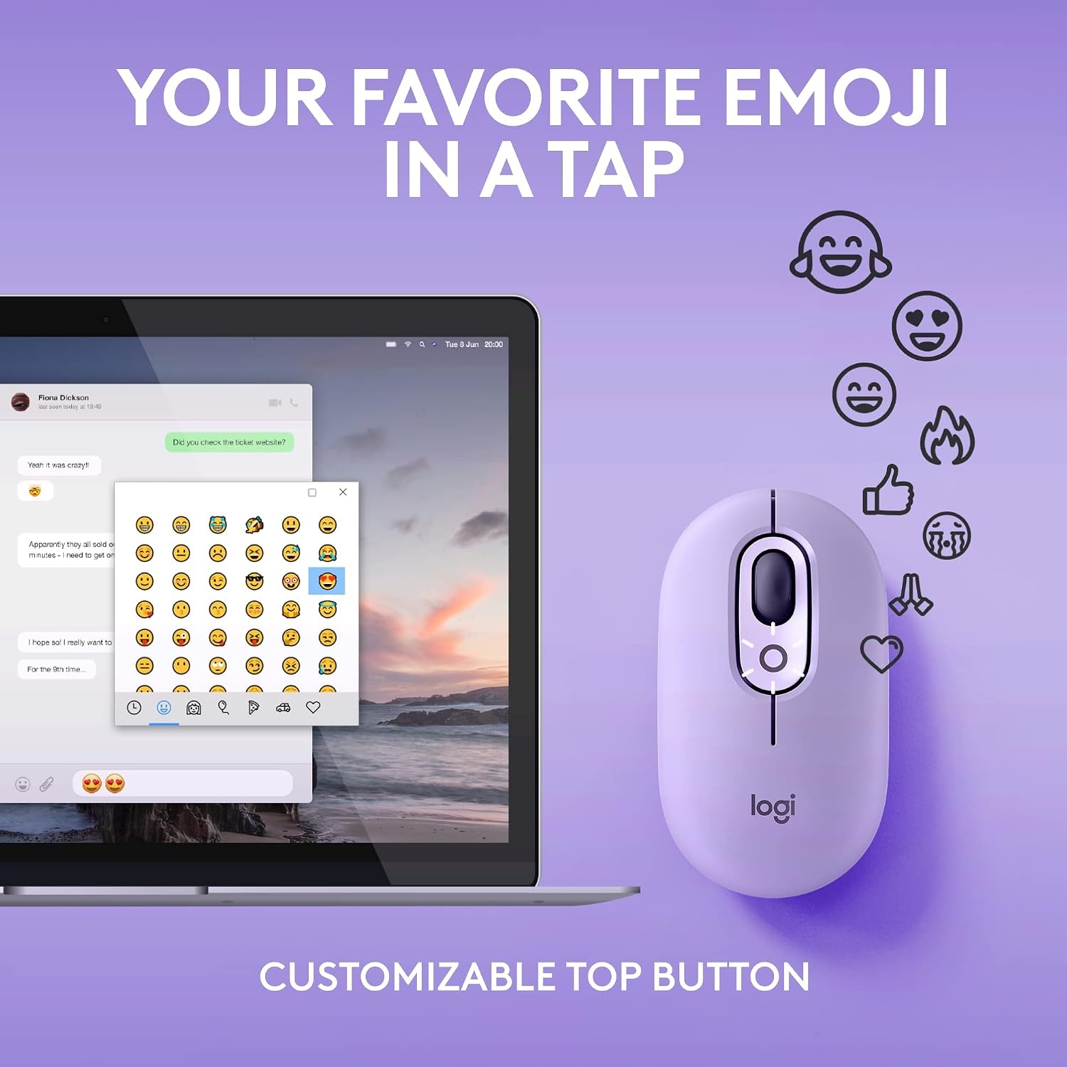 image:imageLogitech POP Mouse Compact and Portable Wireless Bluetooth Mouse with Programmable Buttons and Quiet Clicks EasySwitch Between up to 3 Devices Laptop Tablet PC OffWhiteCosmos