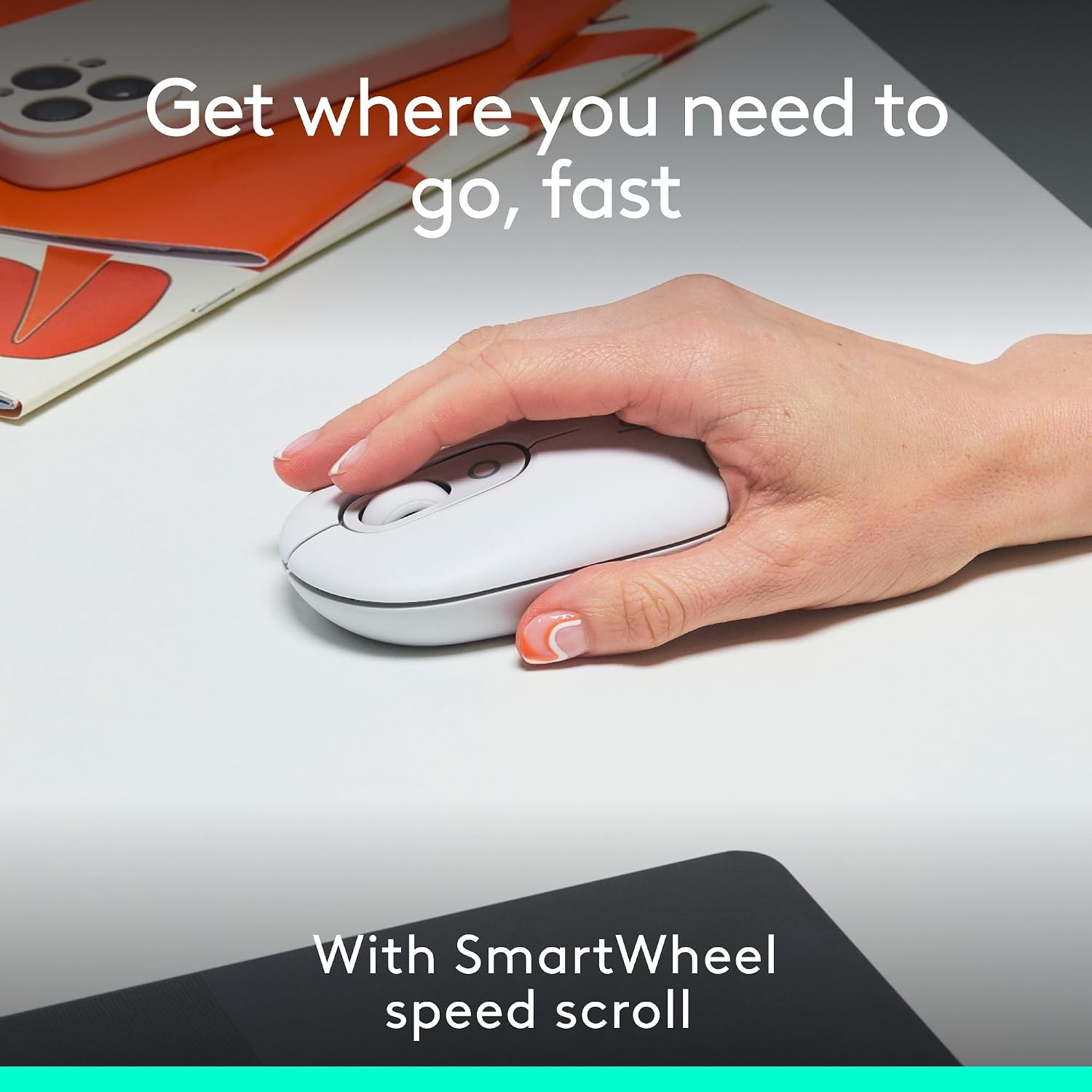 image:imageLogitech POP Mouse Compact and Portable Wireless Bluetooth Mouse with Programmable Buttons and Quiet Clicks EasySwitch Between up to 3 Devices Laptop Tablet PC OffWhiteOff White