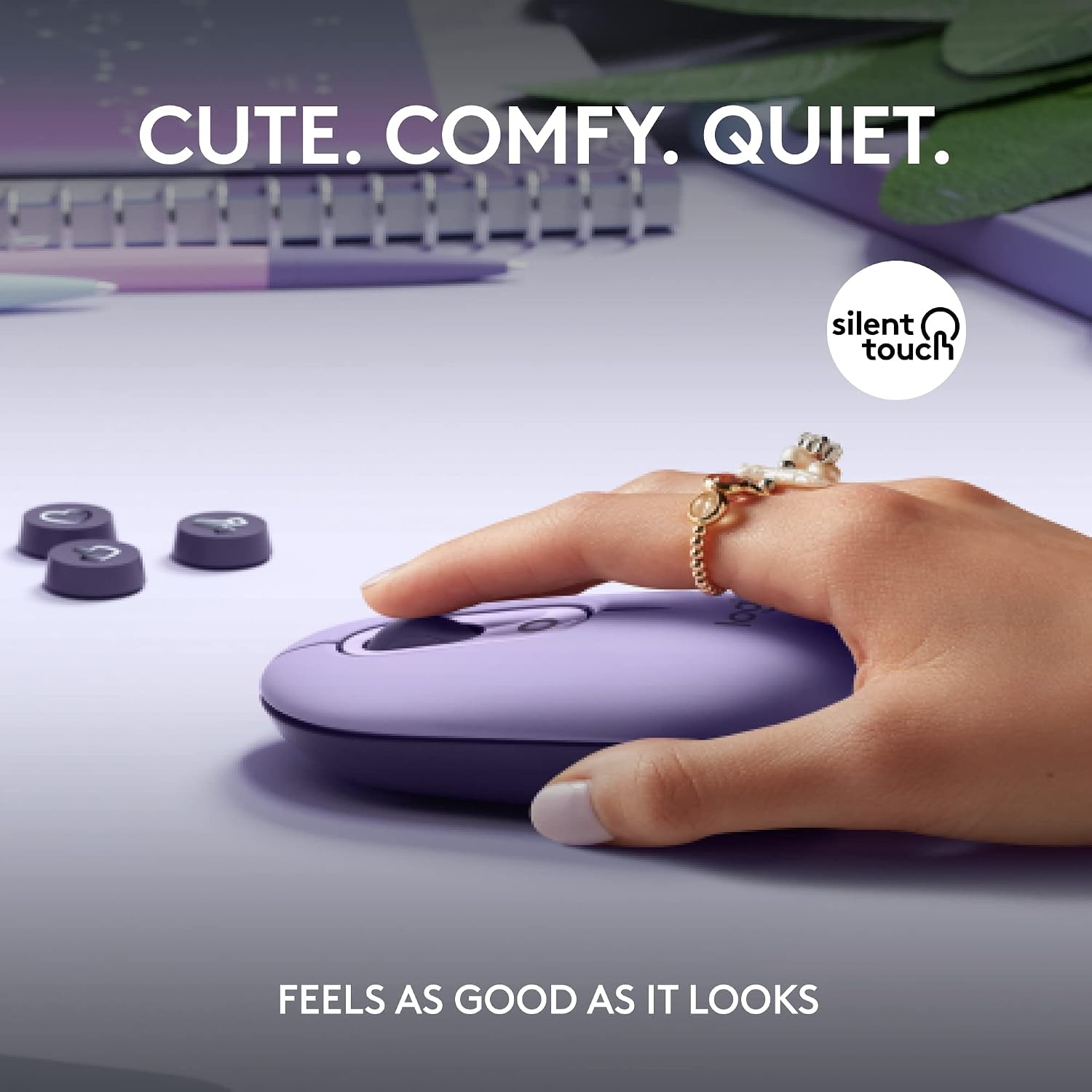 image:imageLogitech POP Mouse Compact and Portable Wireless Bluetooth Mouse with Programmable Buttons and Quiet Clicks EasySwitch Between up to 3 Devices Laptop Tablet PC OffWhiteCosmos