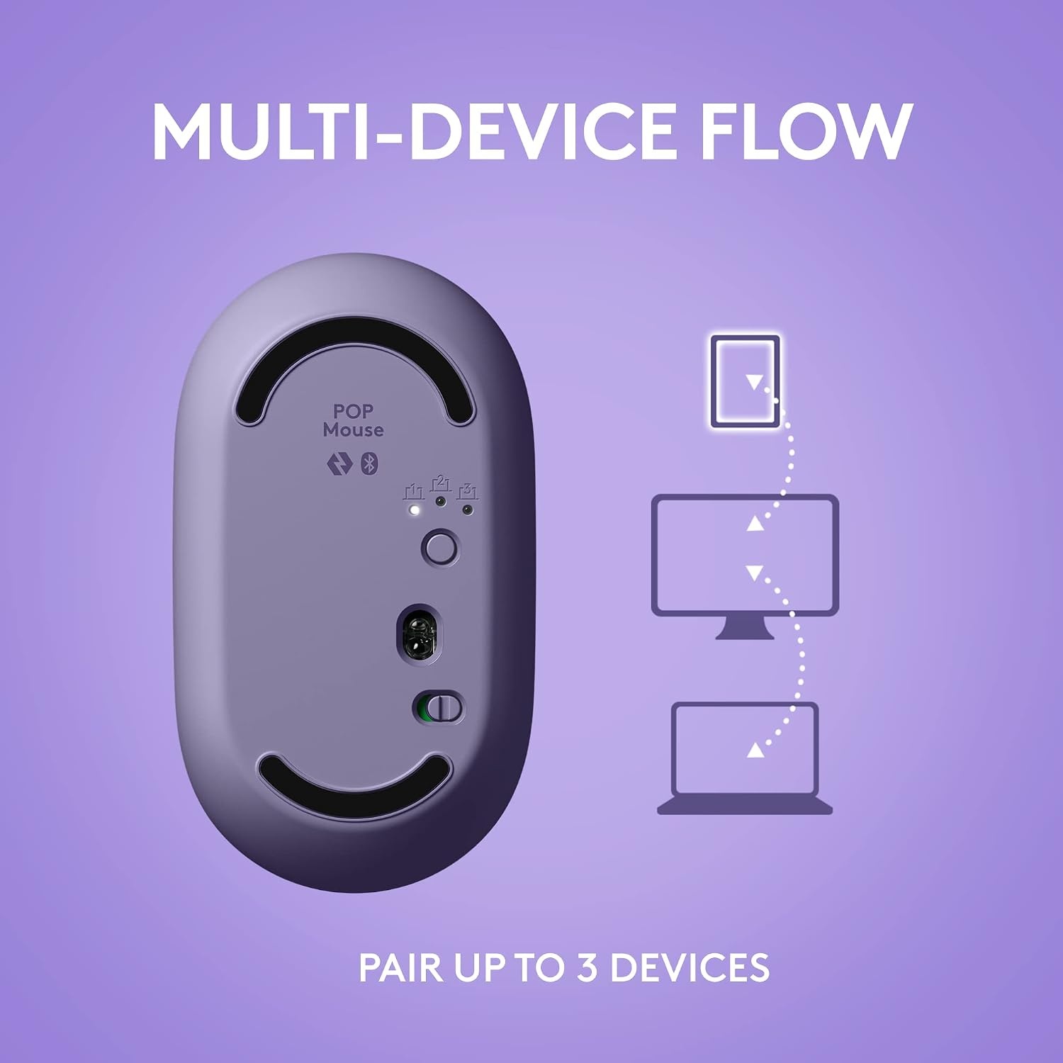 image:imageLogitech POP Mouse Compact and Portable Wireless Bluetooth Mouse with Programmable Buttons and Quiet Clicks EasySwitch Between up to 3 Devices Laptop Tablet PC OffWhiteCosmos