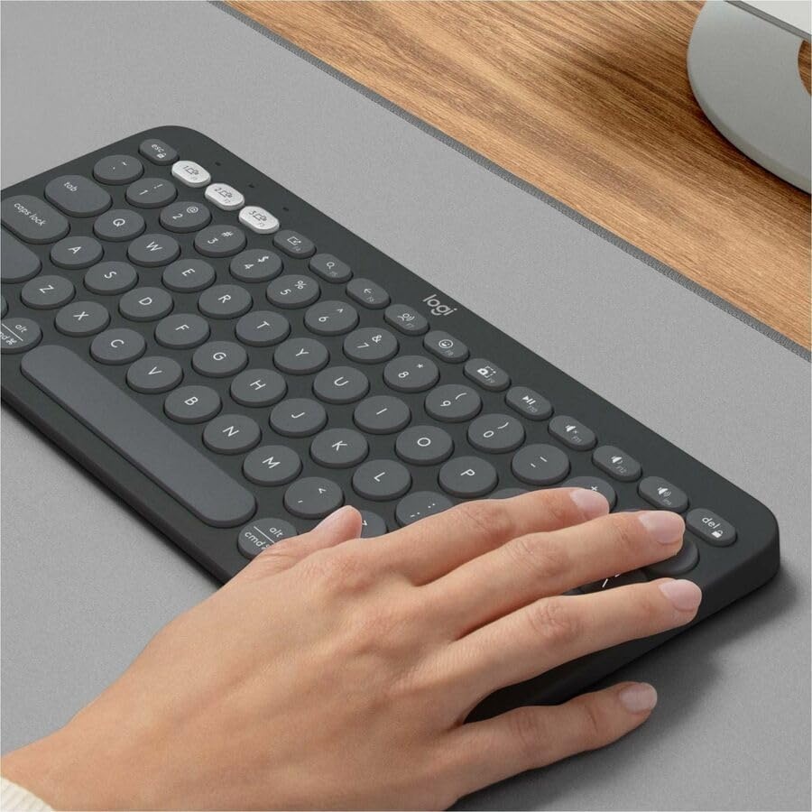 image:imageLogitech Pebble 2 Combo Wireless Keyboard and Mouse Quiet and Portable Customizable Logi Bolt Bluetooth EasySwitch for Windows macOS iPadOS Chrome Tonal RoseGraphite