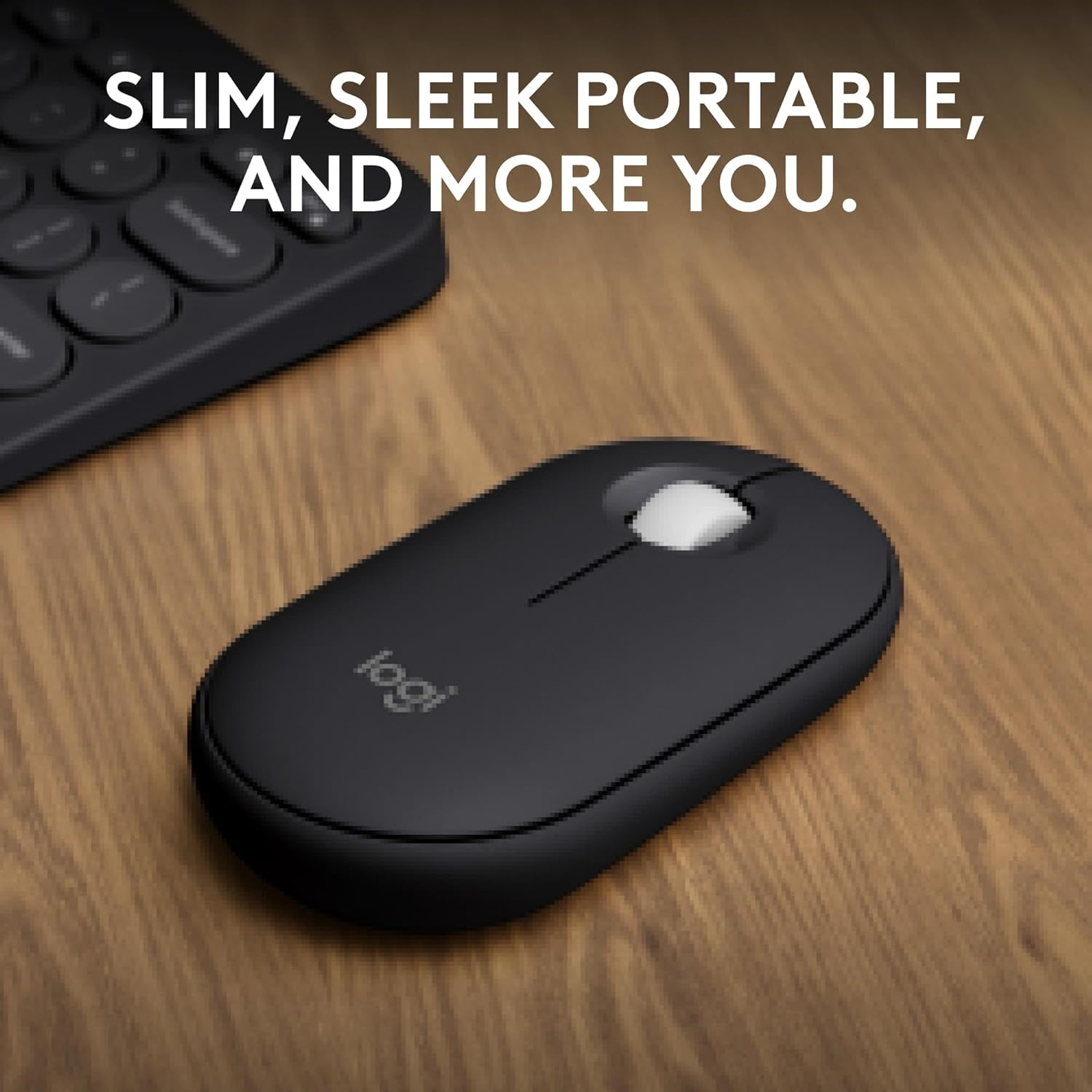 image:imageLogitech Pebble Mouse 2 M350s Slim Bluetooth Wireless Mouse Portable Lightweight Customizable Button Quiet Clicks EasySwitch for Windows macOS iPadOS Android Chrome OS Tonal RoseBlack
