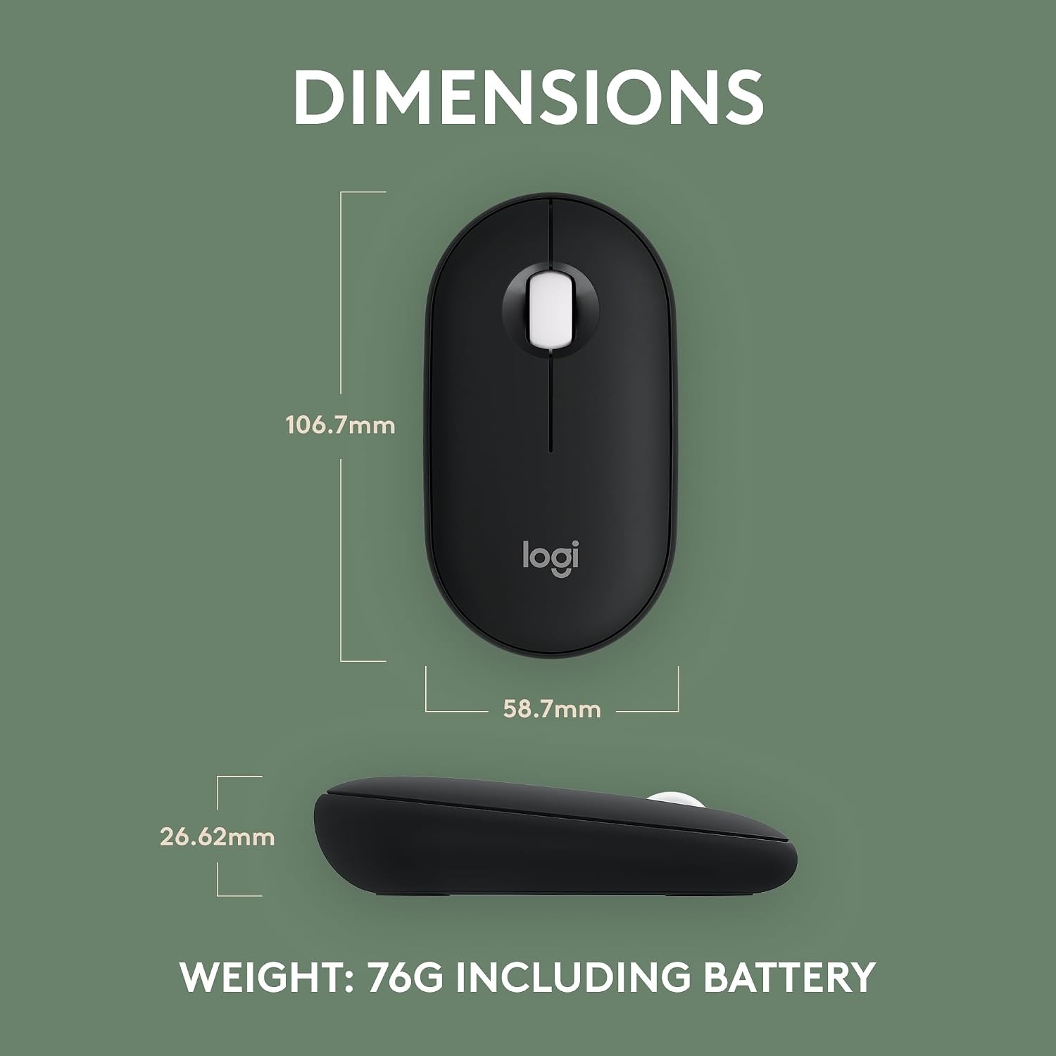 image:imageLogitech Pebble Mouse 2 M350s Slim Bluetooth Wireless Mouse Portable Lightweight Customizable Button Quiet Clicks EasySwitch for Windows macOS iPadOS Android Chrome OS Tonal RoseBlack