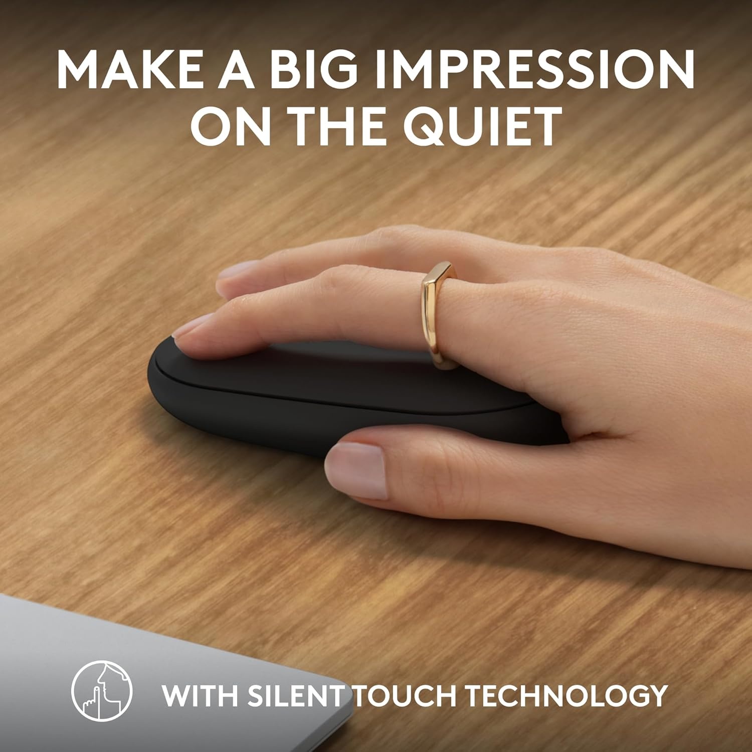 image:imageLogitech Pebble Mouse 2 M350s Slim Bluetooth Wireless Mouse Portable Lightweight Customizable Button Quiet Clicks EasySwitch for Windows macOS iPadOS Android Chrome OS Tonal RoseBlack