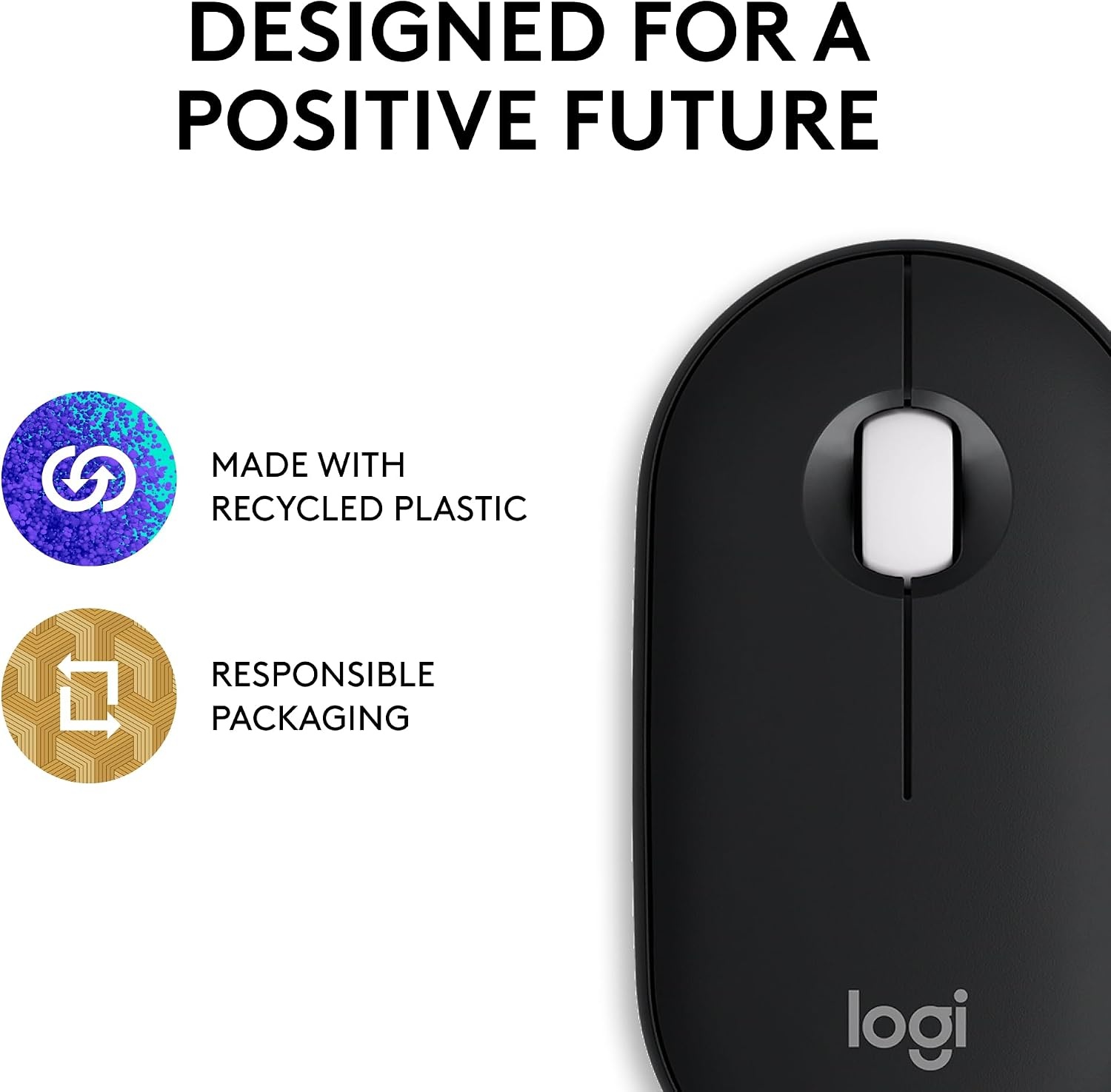 image:imageLogitech Pebble Mouse 2 M350s Slim Bluetooth Wireless Mouse Portable Lightweight Customizable Button Quiet Clicks EasySwitch for Windows macOS iPadOS Android Chrome OS Tonal RoseBlack
