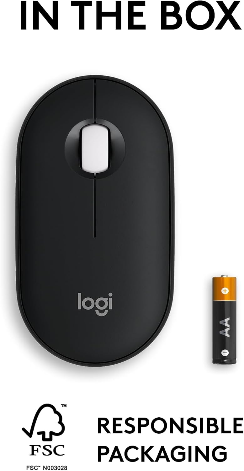 image:imageLogitech Pebble Mouse 2 M350s Slim Bluetooth Wireless Mouse Portable Lightweight Customizable Button Quiet Clicks EasySwitch for Windows macOS iPadOS Android Chrome OS Tonal RoseBlack