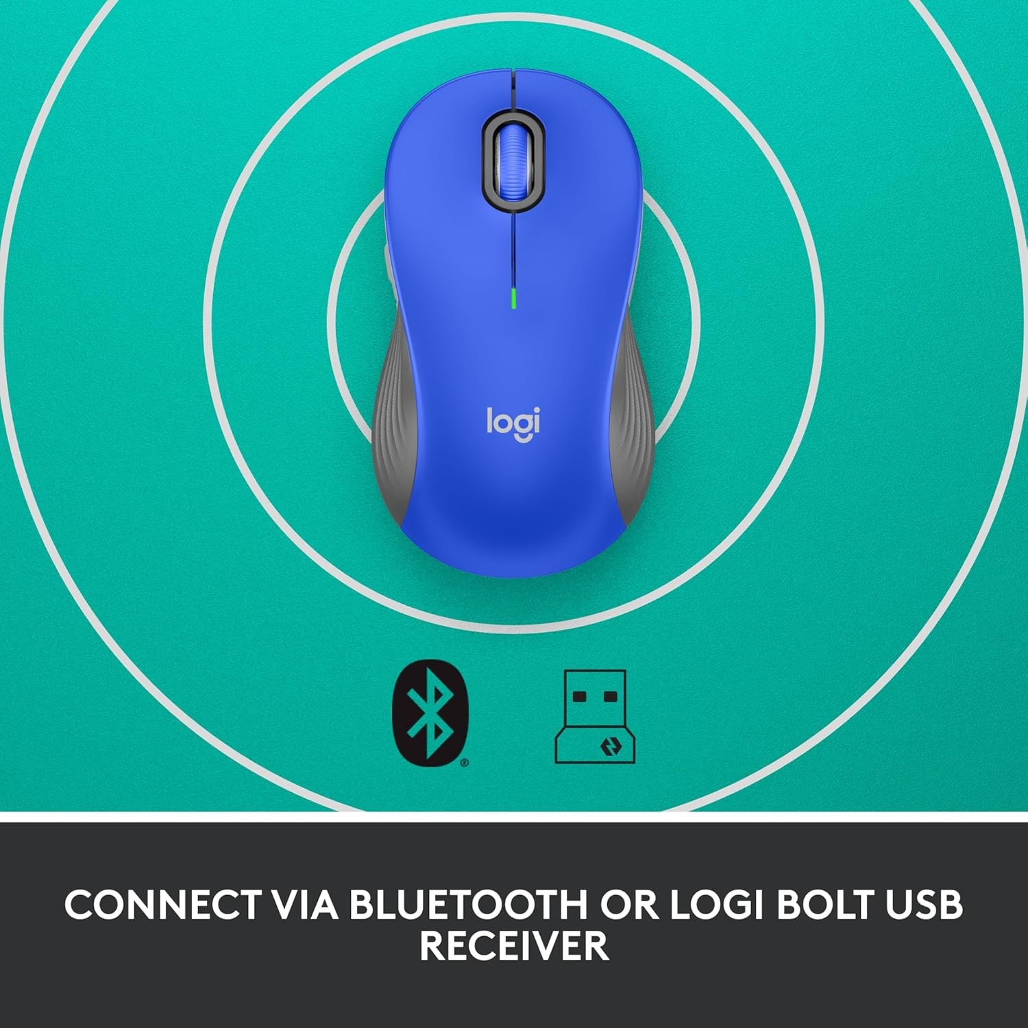 image:imageLogitech Signature M550 L Full Size Wireless Mouse for Large Sized Hands 2Year Battery Silent Clicks Bluetooth MultiDevice Compatibility BlueBlue