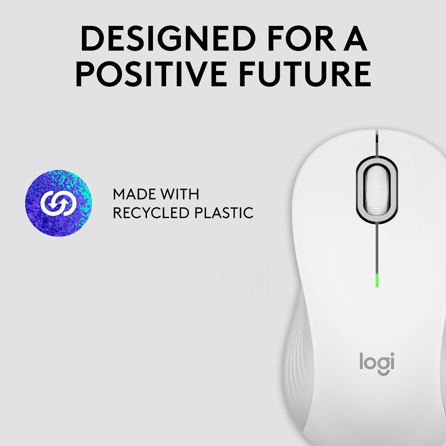 image:imageLogitech Signature M550 L Full Size Wireless Mouse for Large Sized Hands 2Year Battery Silent Clicks Bluetooth MultiDevice Compatibility BlueOff White