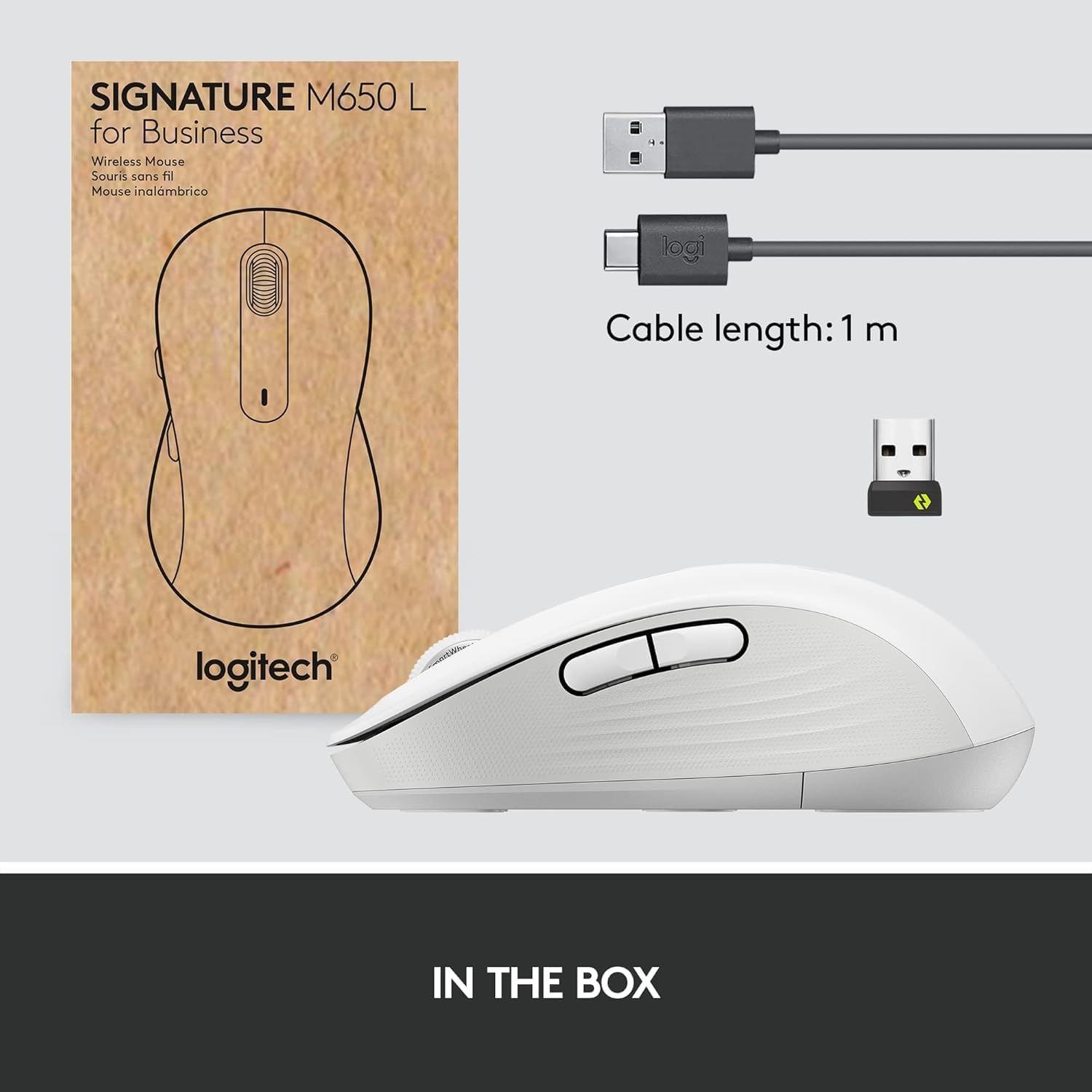 image:imageLogitech Signature M650 L for Business Wireless Mouse for Large Sized Hands Logi Bolt Bluetooth SmartWheel GraphiteOff White