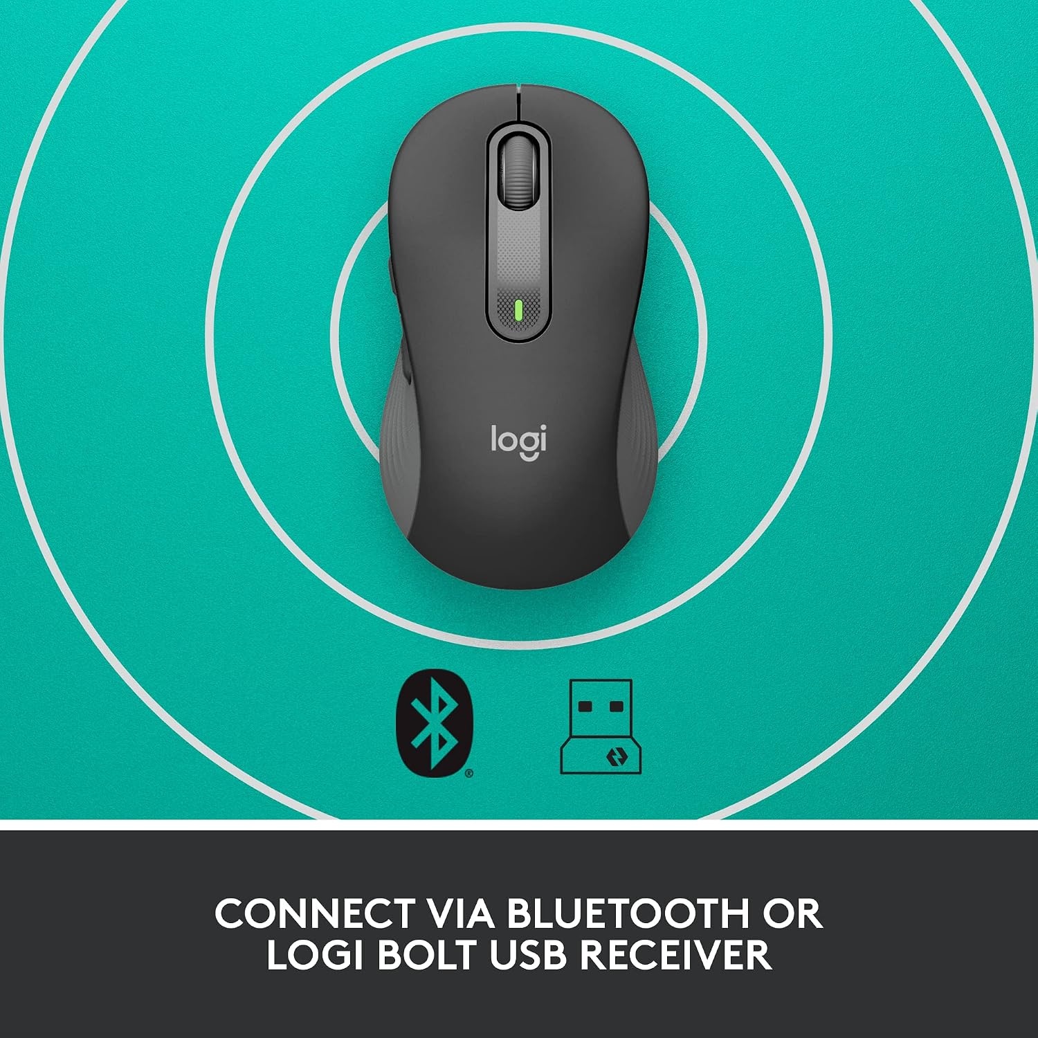 image:imageLogitech Signature M650 for Business Wireless Mouse for Small to Medium Sized Hands Logi Bolt Bluetooth SmartWheel GraphiteMedium