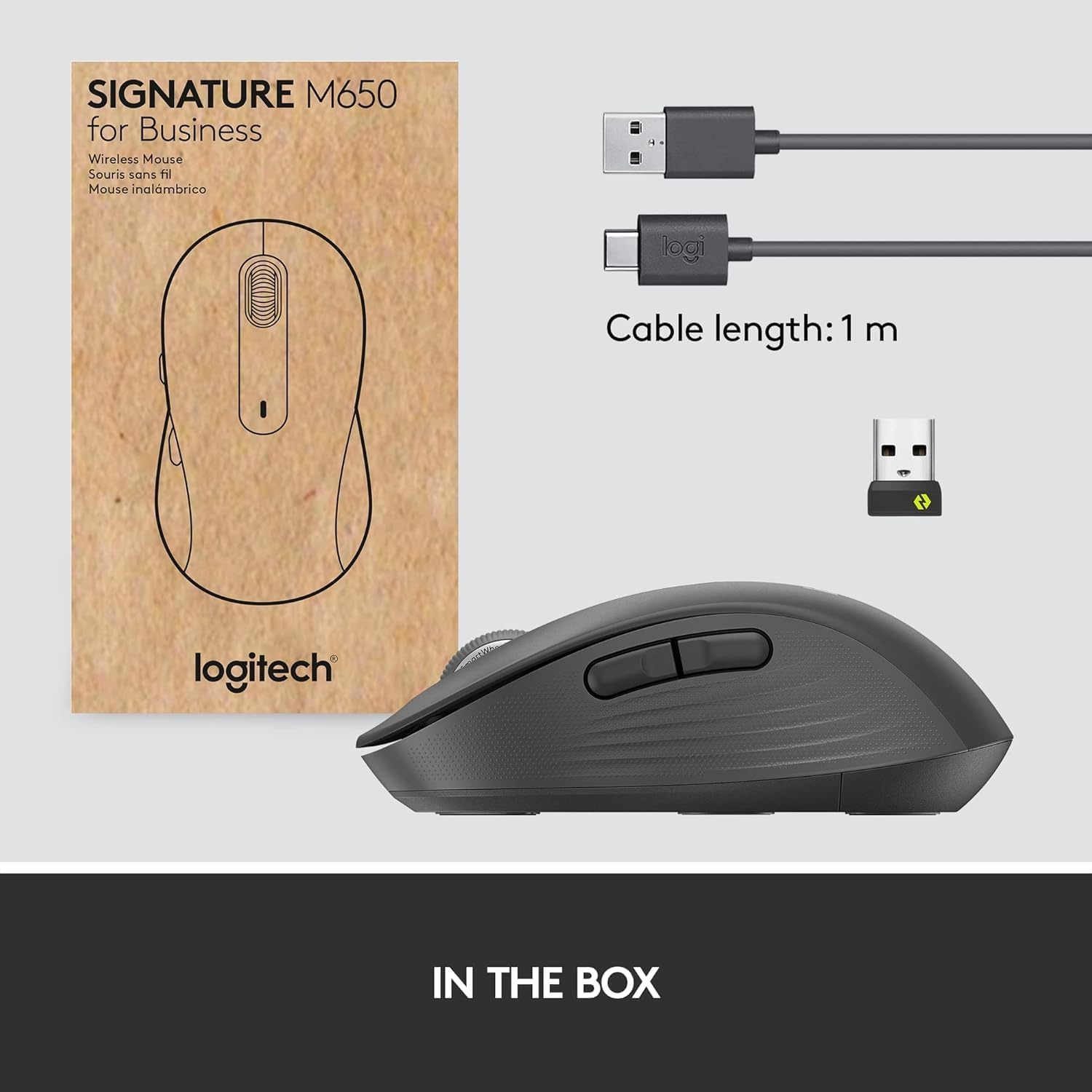 image:imageLogitech Signature M650 for Business Wireless Mouse for Small to Medium Sized Hands Logi Bolt Bluetooth SmartWheel GraphiteMedium