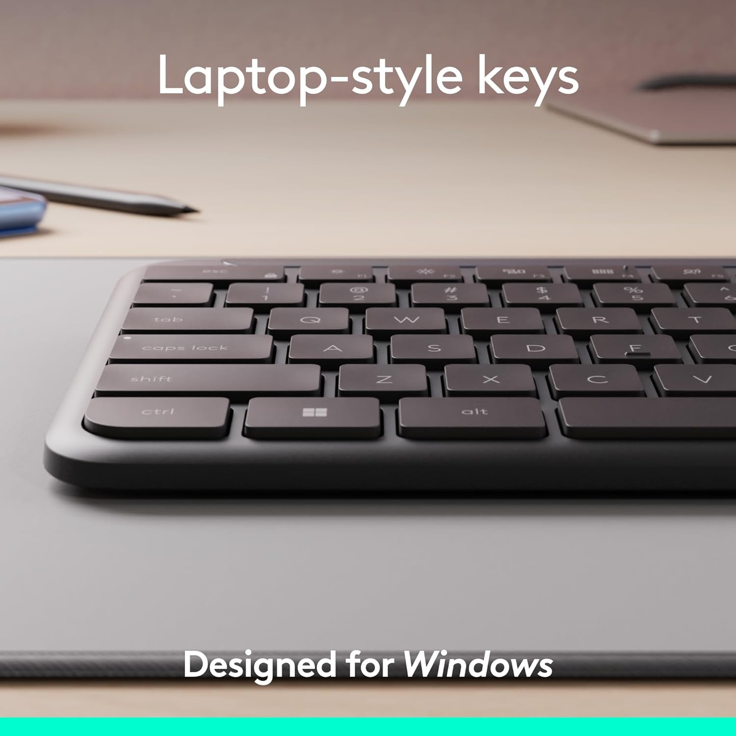 image:imageLogitech Signature Slim MK955 Combo for Business with Microsoft Copilot Wireless Keyboard and Mouse Quiet Typing Secure Receiver Bluetooth Windows Graphite Renewed