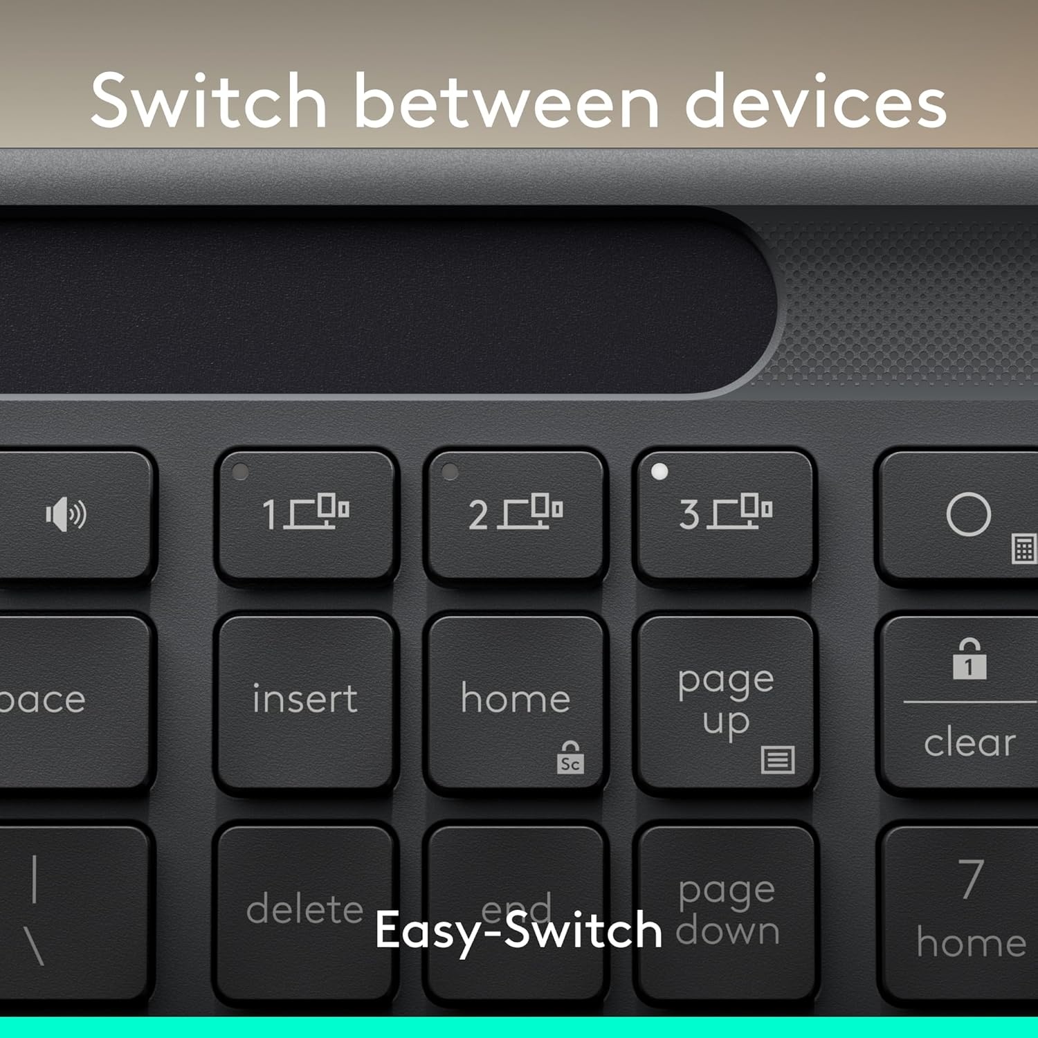 image:imageLogitech Signature Slim Solar Wireless Bluetooth Keyboard K980 for Business Quiet Typing Secure Receiver Windows Mac GraphiteKeyboard
