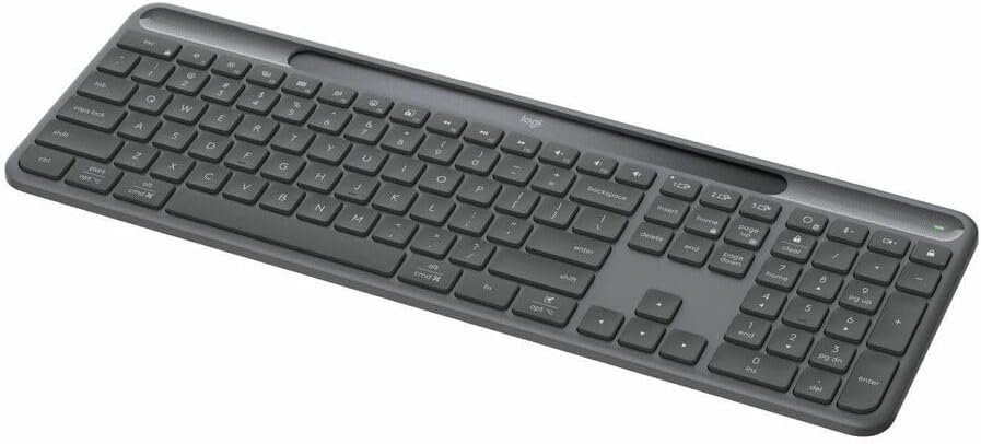 image:imageLogitech Signature Slim Solar Wireless Bluetooth Keyboard K980 for Business Quiet Typing Secure Receiver Windows Mac GraphiteKeyboard