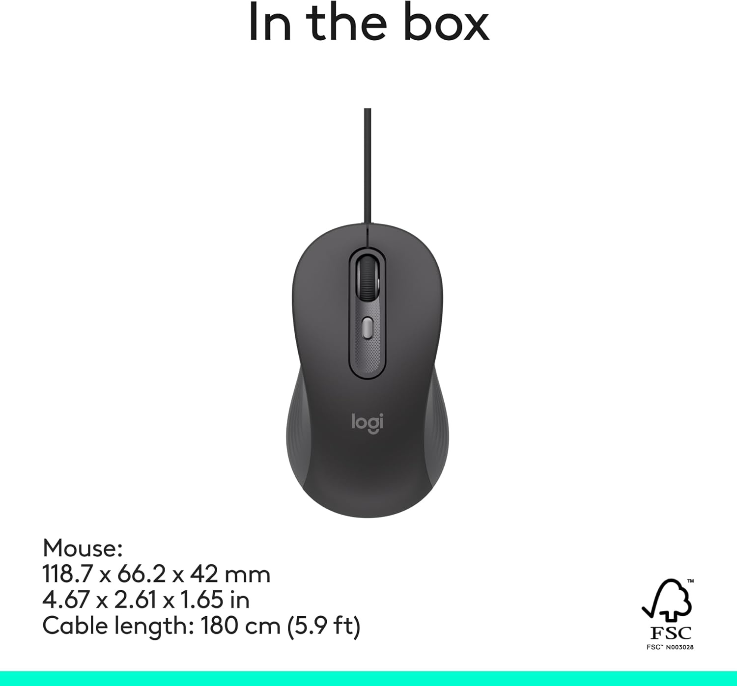 image:imageLogitech Signature Wired M520 L for Business Optical Wired Mouse USBC PlugandPlay WindowsMacChromePClaptops Graphite