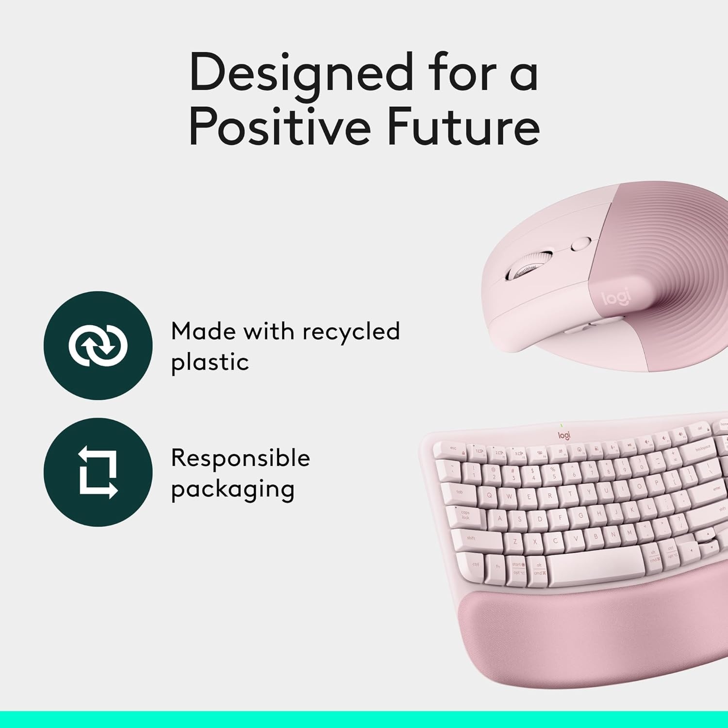 image:imageLogitech Wave Keys amp Lift Vertical Mouse Ergonomic Wireless Keyboard and Mouse Combo with Cushioned Palm Rest EasySwitch Bluetooth for MultiOS WindowsMac OffWhiteRose