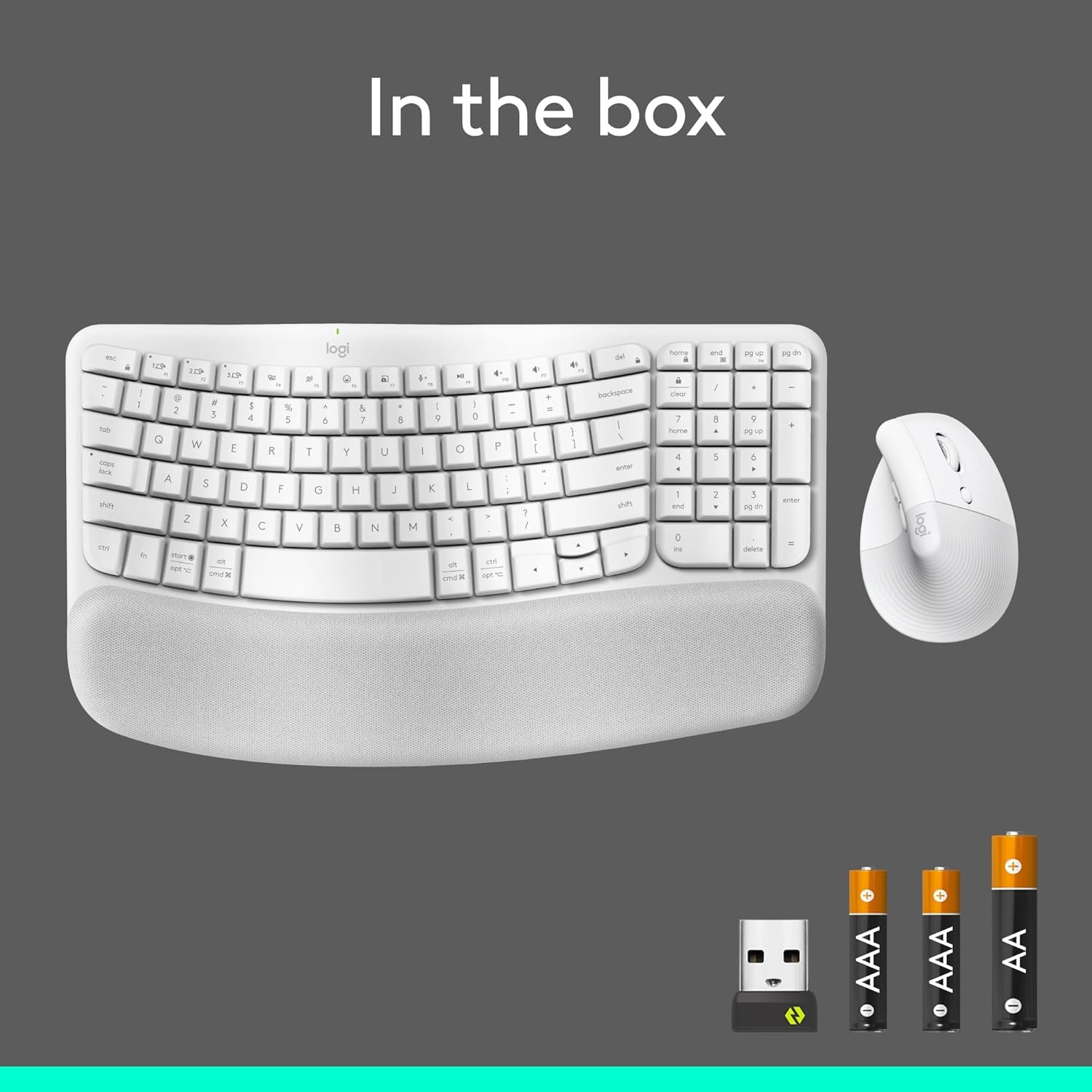 image:imageLogitech Wave Keys amp Lift Vertical Mouse Ergonomic Wireless Keyboard and Mouse Combo with Cushioned Palm Rest EasySwitch Bluetooth for MultiOS WindowsMac OffWhiteOff White