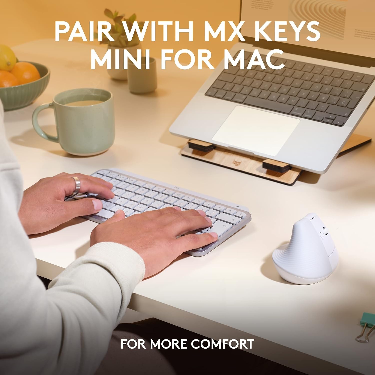 image:imageLogitech Wave Keys for Mac Wireless Ergonomic Keyboard with Cushioned Palm Rest Comfortable Natural Typing Bluetooth Keyboard EasySwitch Optimized for Mac Apple iPad Off WhiteMouse